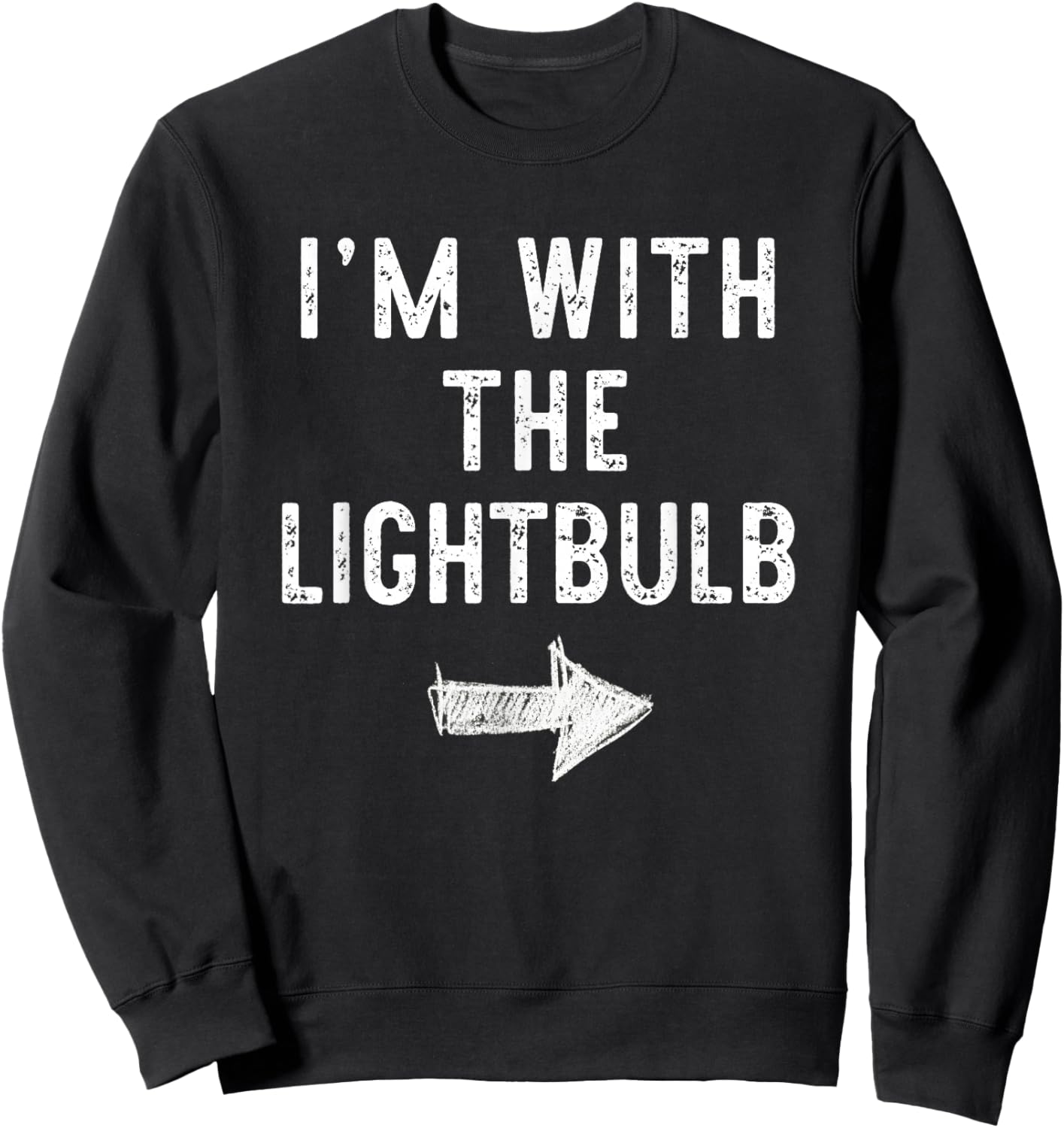 I’m with The Lightbulb Halloween Couple Costume Light-Bulb Sweatshirt - Sweatshirt | Black