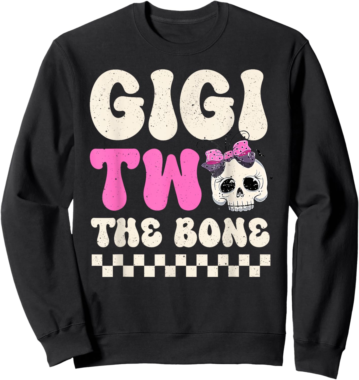 Gigi Two The Bone Halloween 2nd Birthday Girl Family Sweatshirt - Sweatshirt | Black
