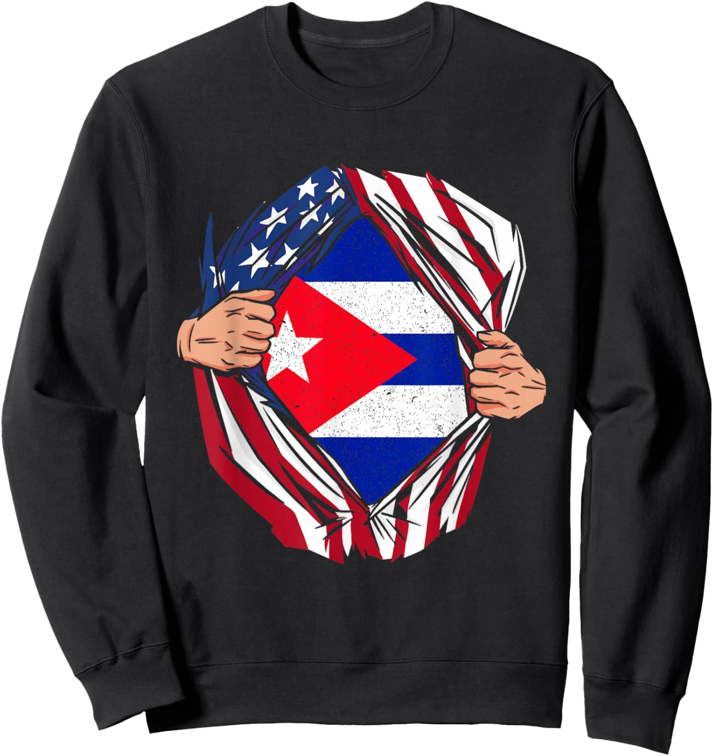 Cuban Pride Flag Cuba Lover Funny National Expat Heritage Sweatshirt - Sweatshirt | Black