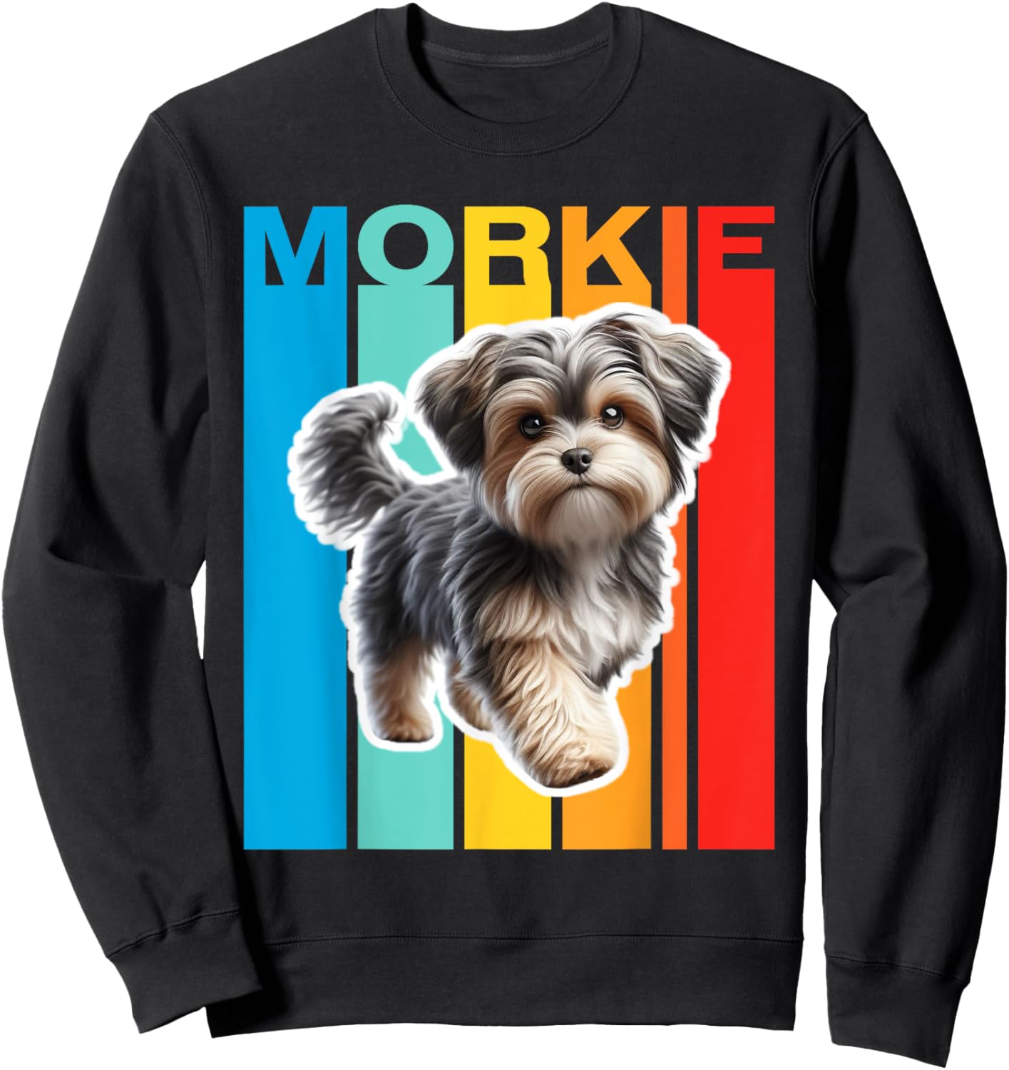 Colorful Morkie Sweatshirt - Sweatshirt | Black