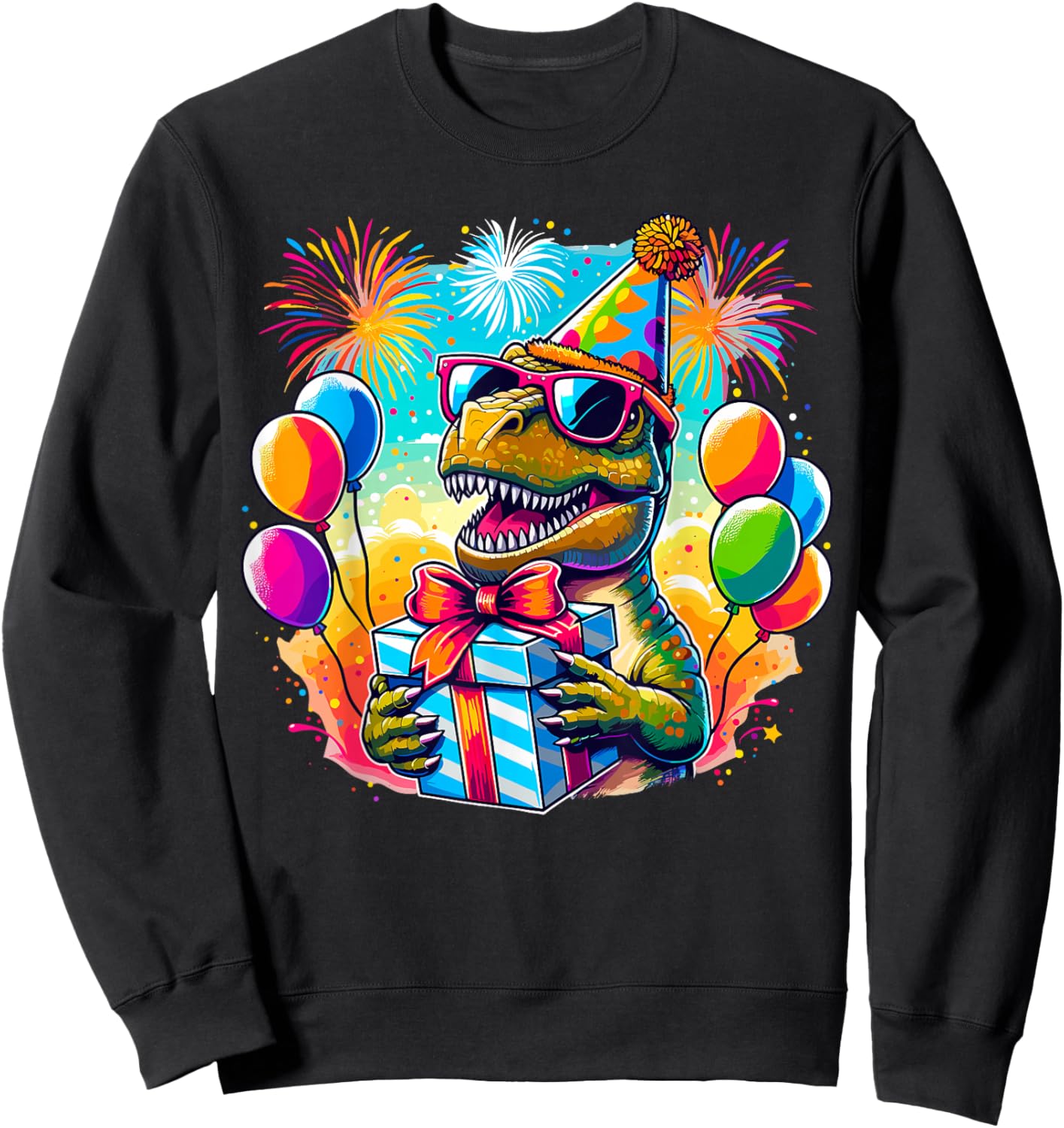 Dinosaur Birthday T-Rex Party Sweatshirt - Sweatshirt | Black