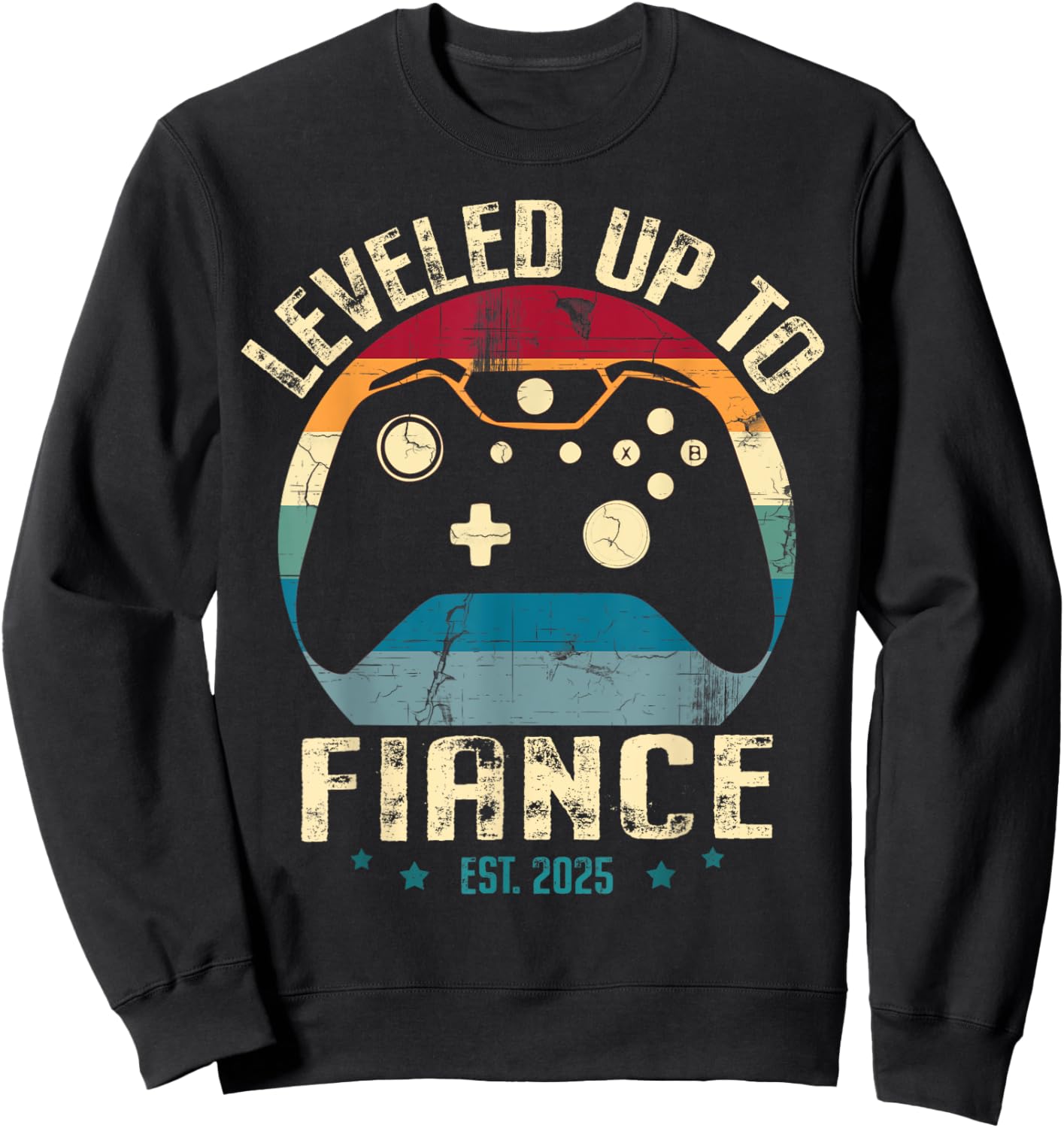 Just Engaged Leveled Up To Fiance 2025 Couple Engagement Party Black Small Sweatshirt - Sweatshirt | Black