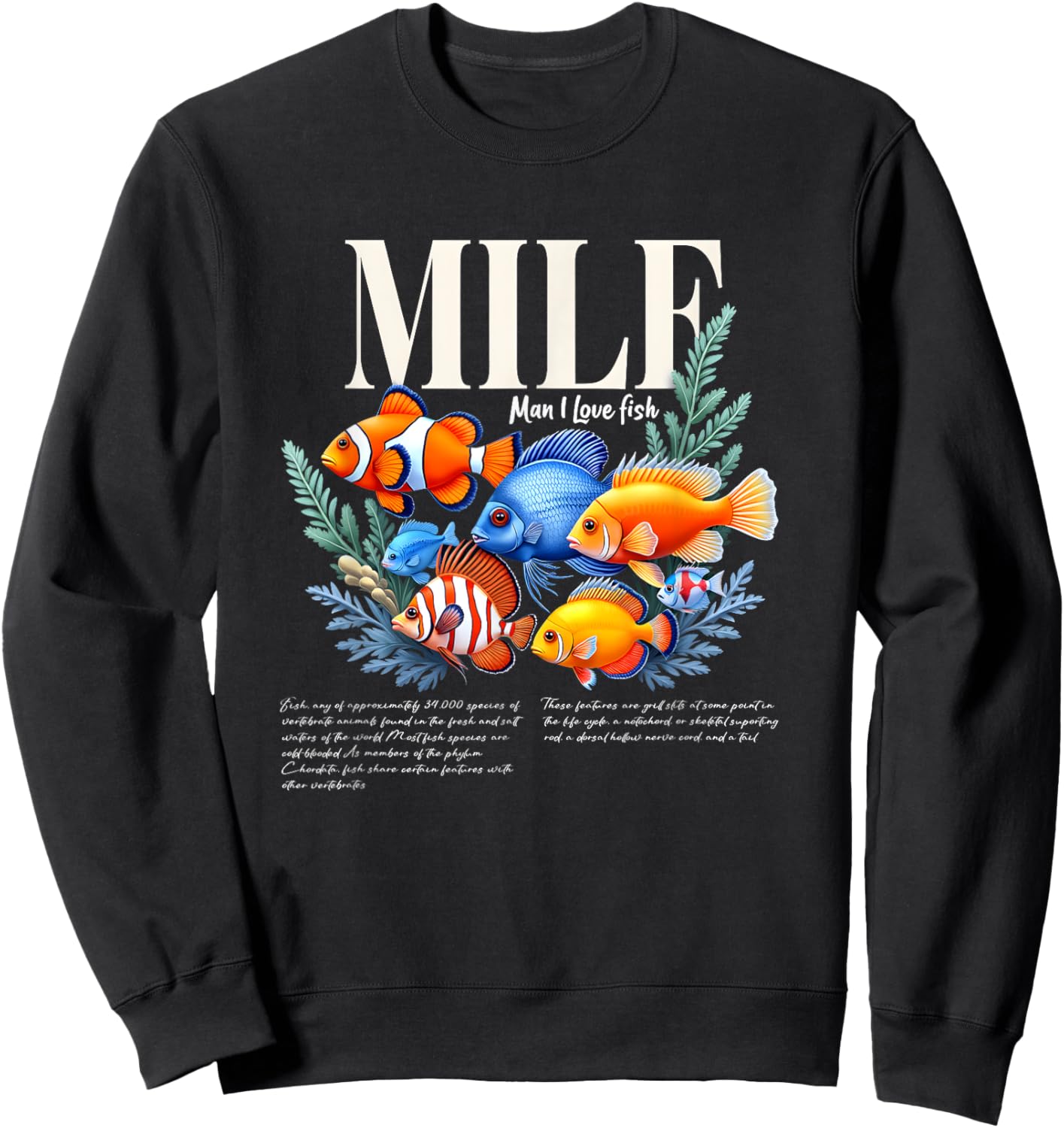 Man I Love Fish Funny Fishing Fisherman Fishing Lovers Sweatshirt - Sweatshirt | Black
