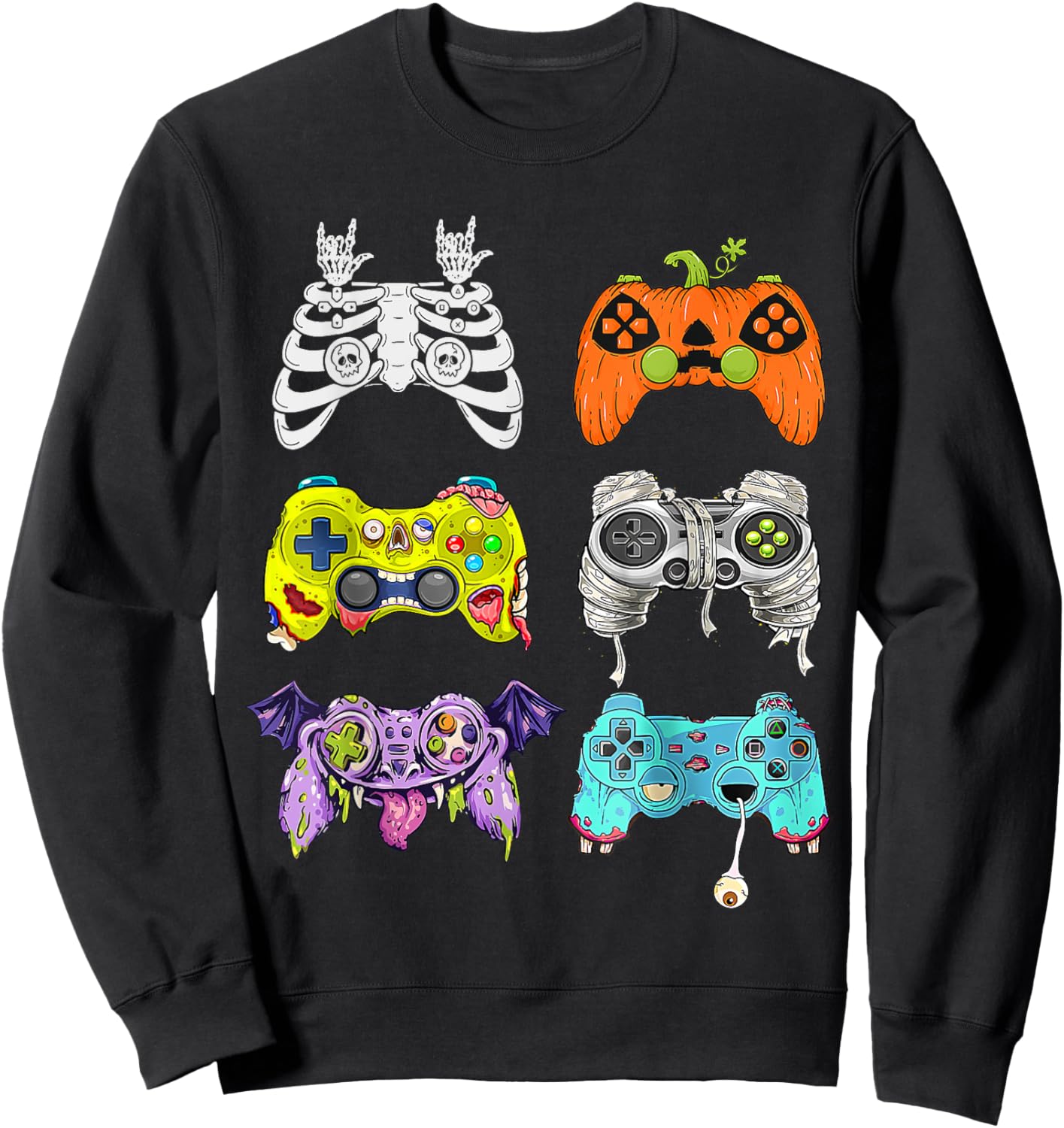 Scary Game Controller Halloween Gamer Costume Boys Kids Sweatshirt - Sweatshirt | Black