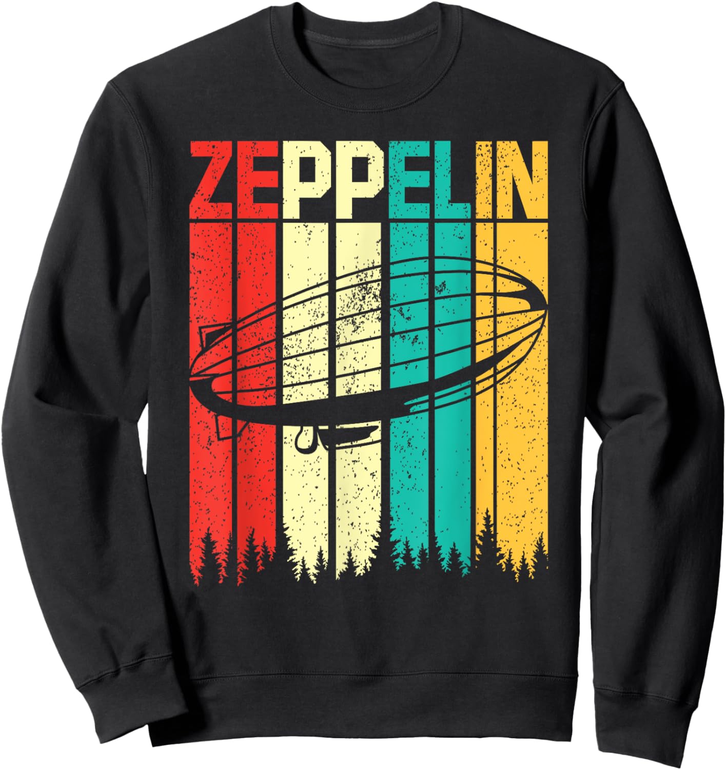 Vintage Zeppelin Funny Sunset Airship Pilot Dirigible Lovers Sweatshirt - Sweatshirt | Black