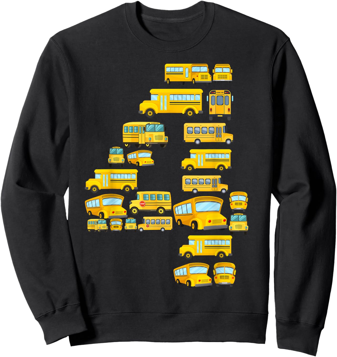 Cool 4 Birthday School Bus 4th Bday Party 4 Years Old Sweatshirt - Sweatshirt | Black