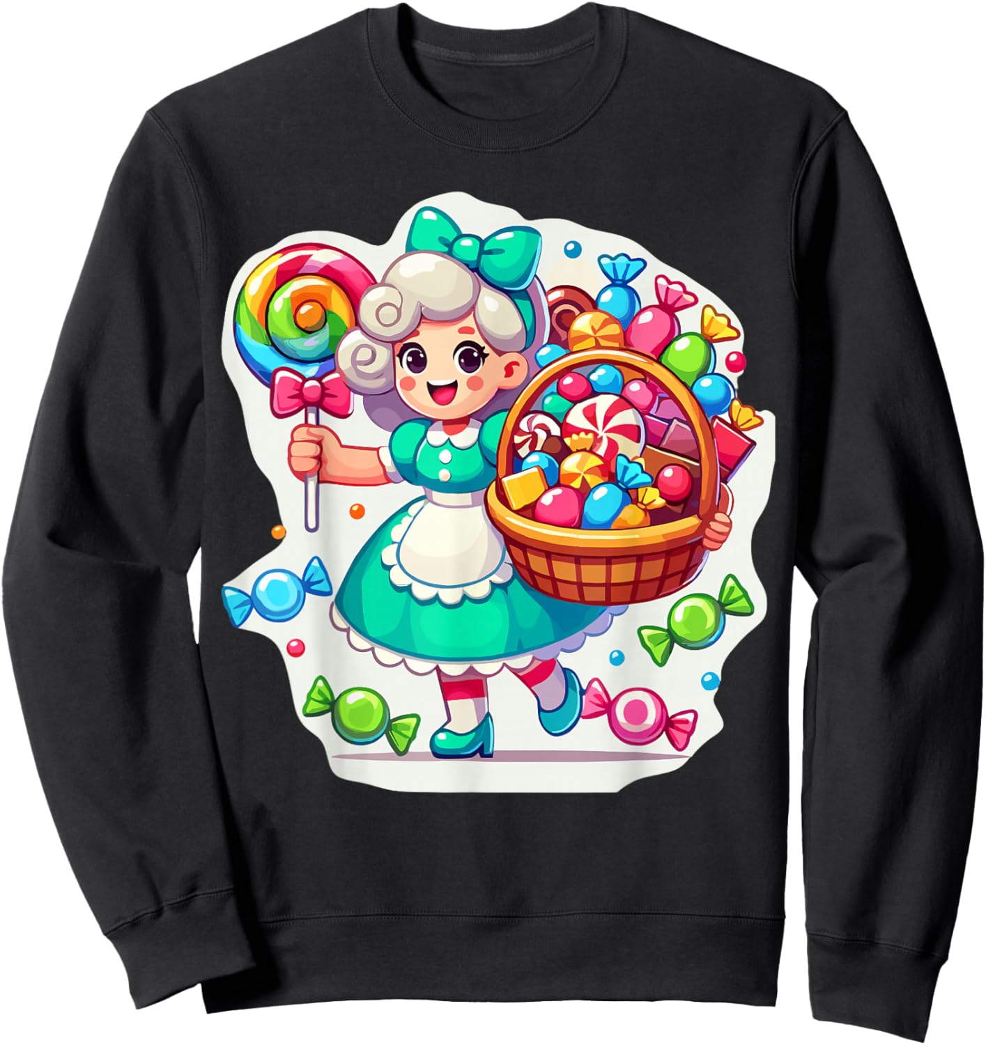 Giant Candy Land Game Crew Candy Land Costumes Adult Women Sweatshirt - Sweatshirt | Black