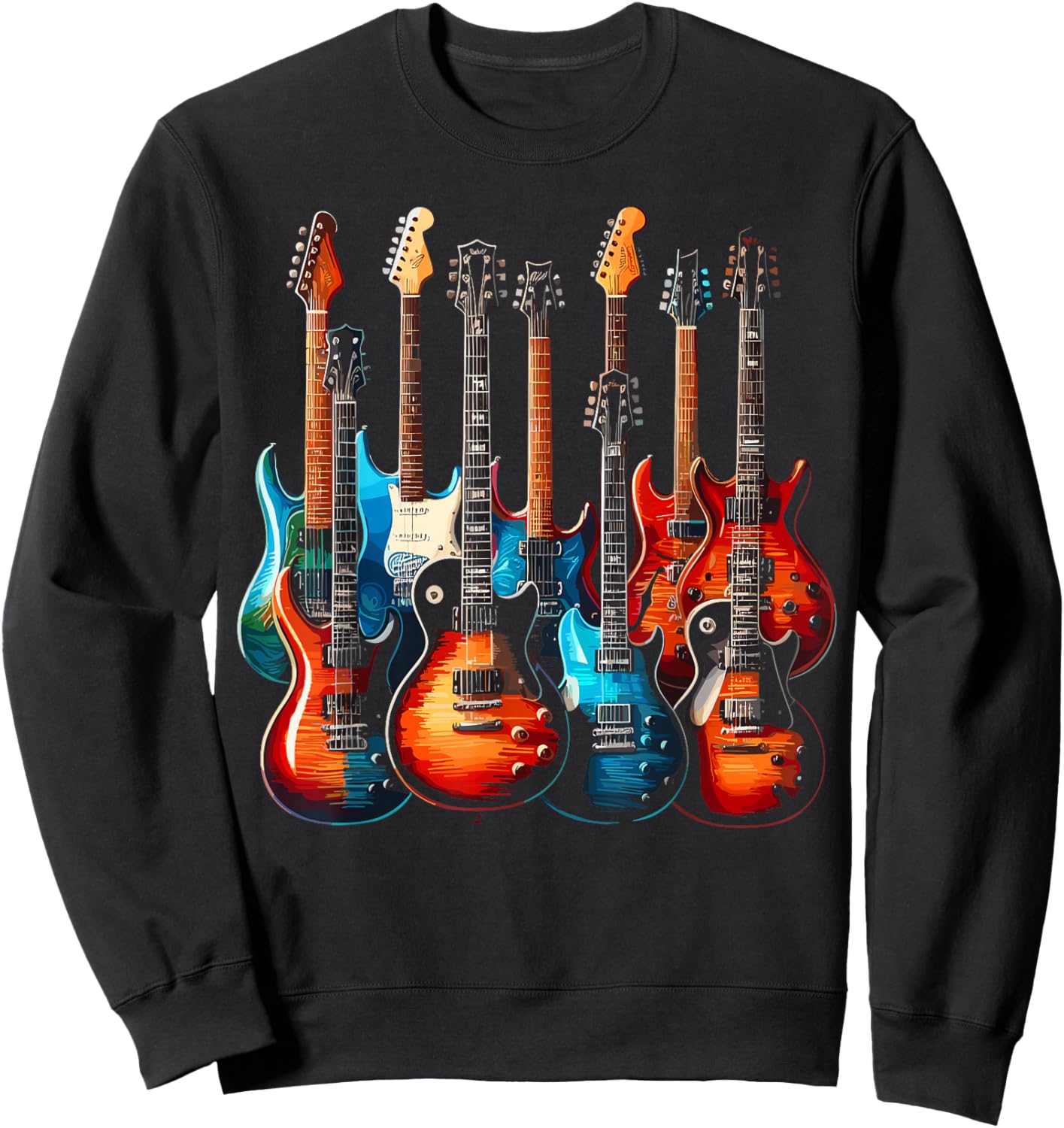 Guitars Guitarists Music Guitar Sweatshirt - Sweatshirt | Black
