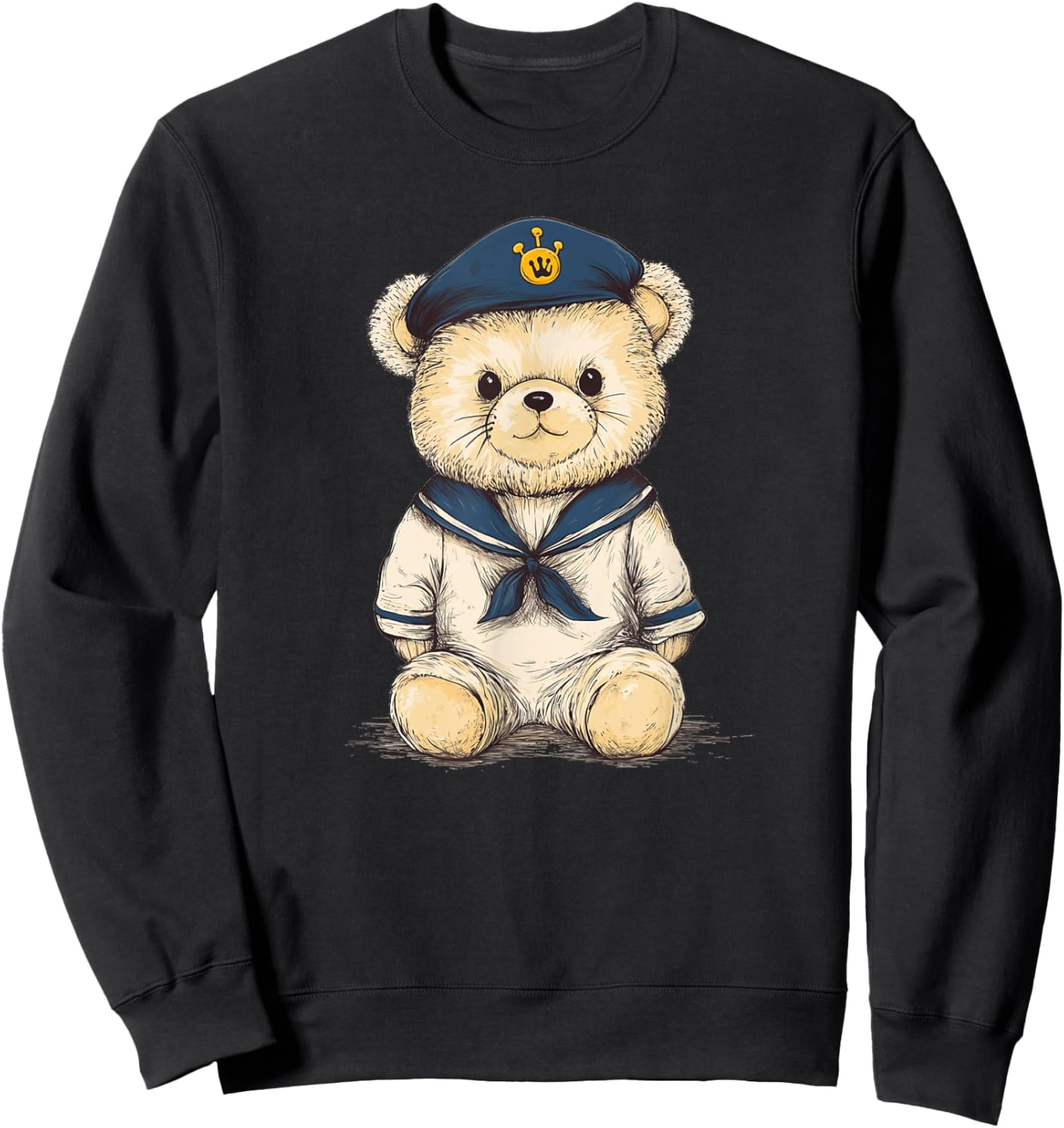 Teddy Bear Sailor Charting a Course for Fun Outfit Sweatshirt - Sweatshirt | Black