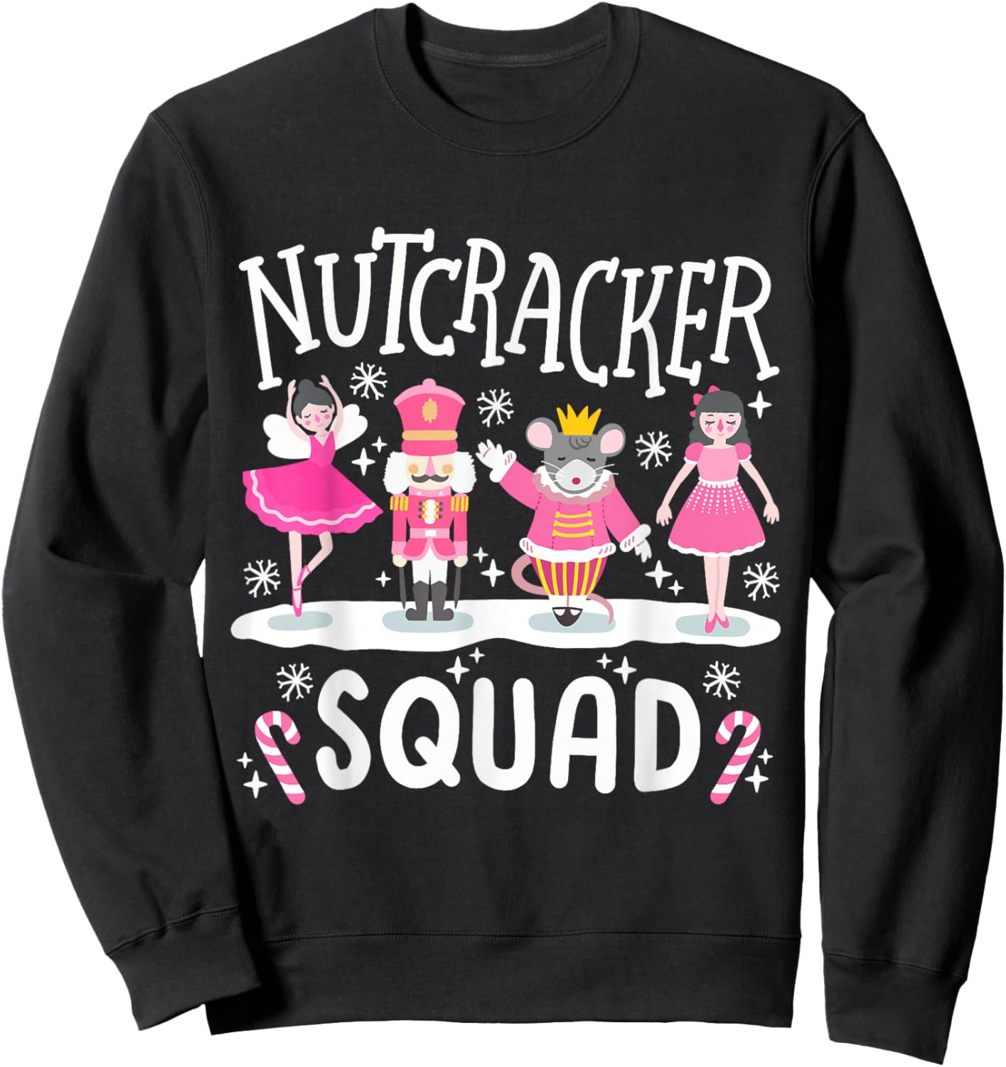 Nutcracker Squad Holiday Christmas Family Matching Pajamas Sweatshirt - Sweatshirt | Black