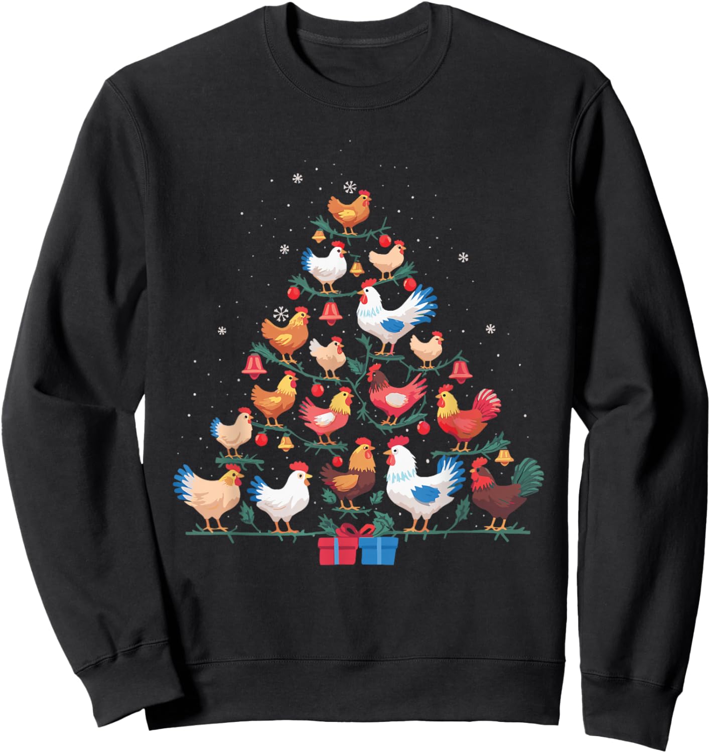 Chicken Christmas Tree Sweatshirt - Sweatshirt | Black