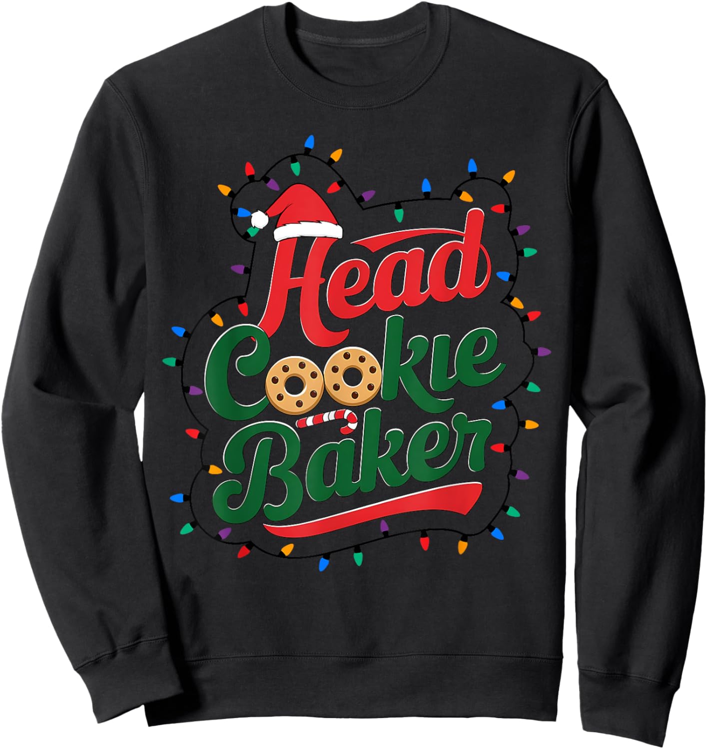 Head Cookie Baker Christmas Cookie Baking Sweatshirt - Sweatshirt | Black