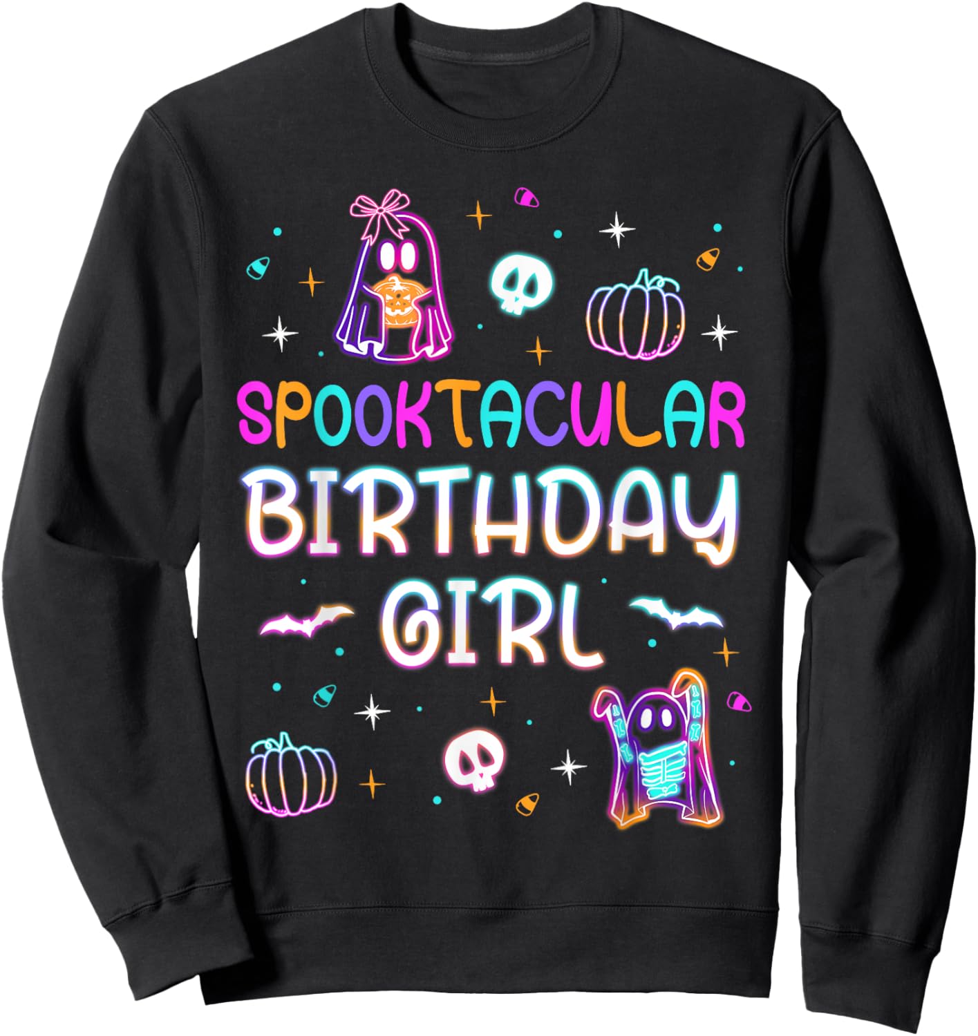Spooktacular Birthday Girl Funny Birthday Girl Ghost Party Sweatshirt - Sweatshirt | Black