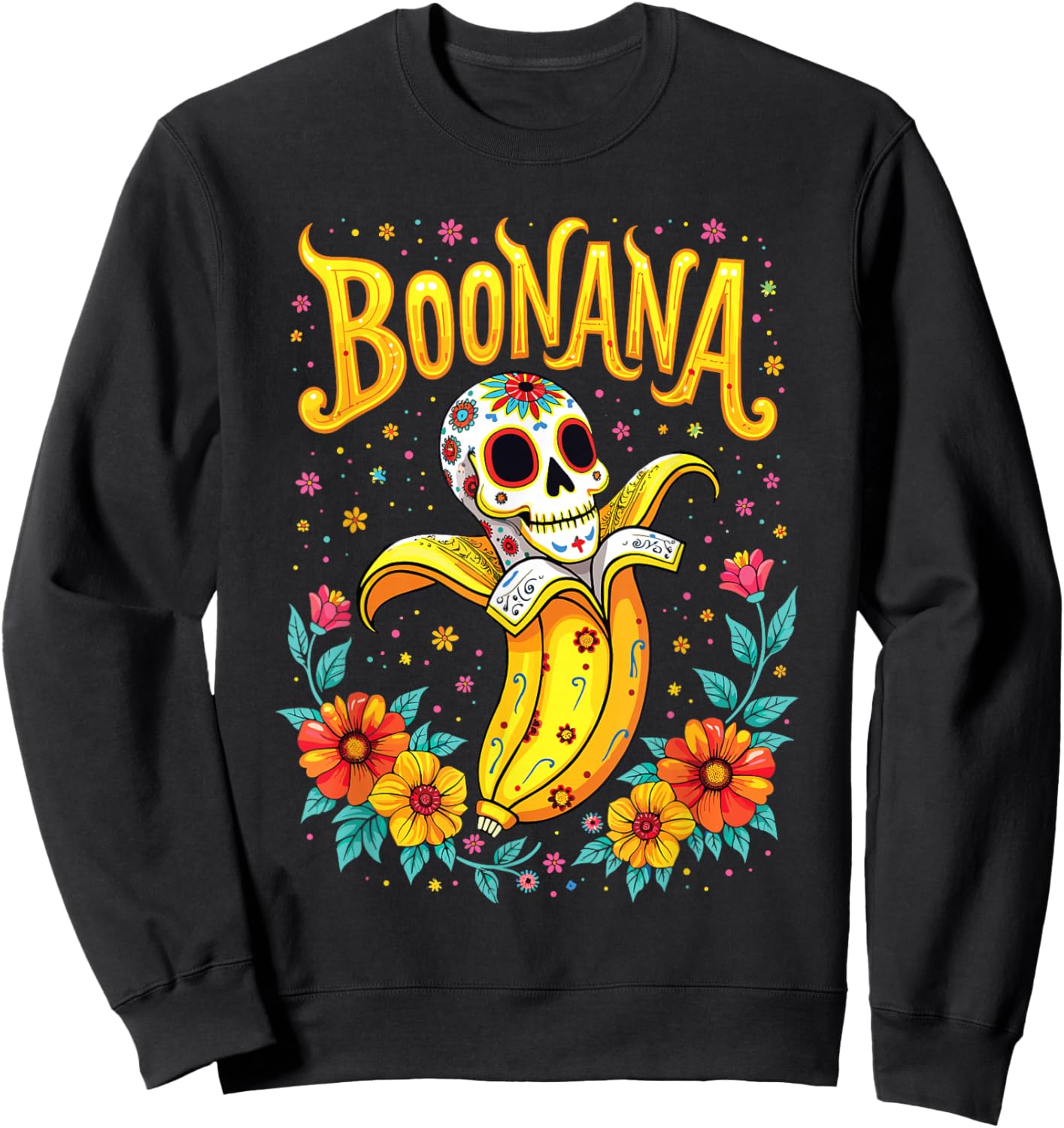 Boonana Ghost Banana Halloween Outfit for Adults & Kids Sweatshirt - Sweatshirt | Black