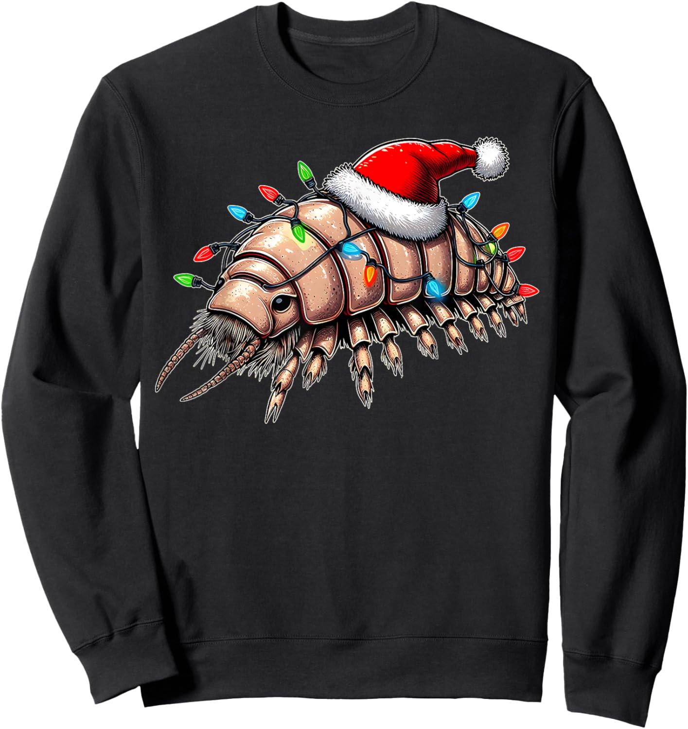 Isopod Funny Isopods Christmas Hat Xmas Sweatshirt - Sweatshirt | Black