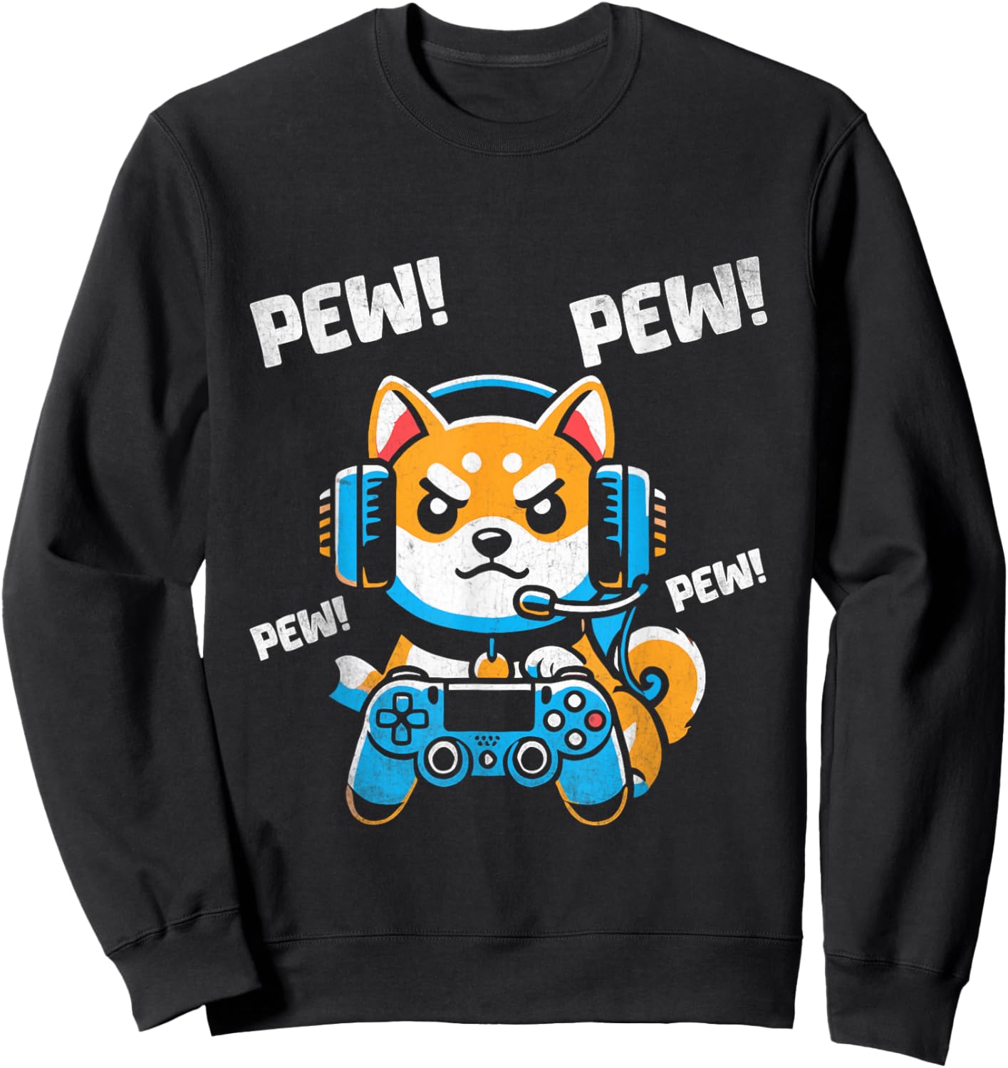 Video Gamer Shiba Inu Sweatshirt - Sweatshirt | Black