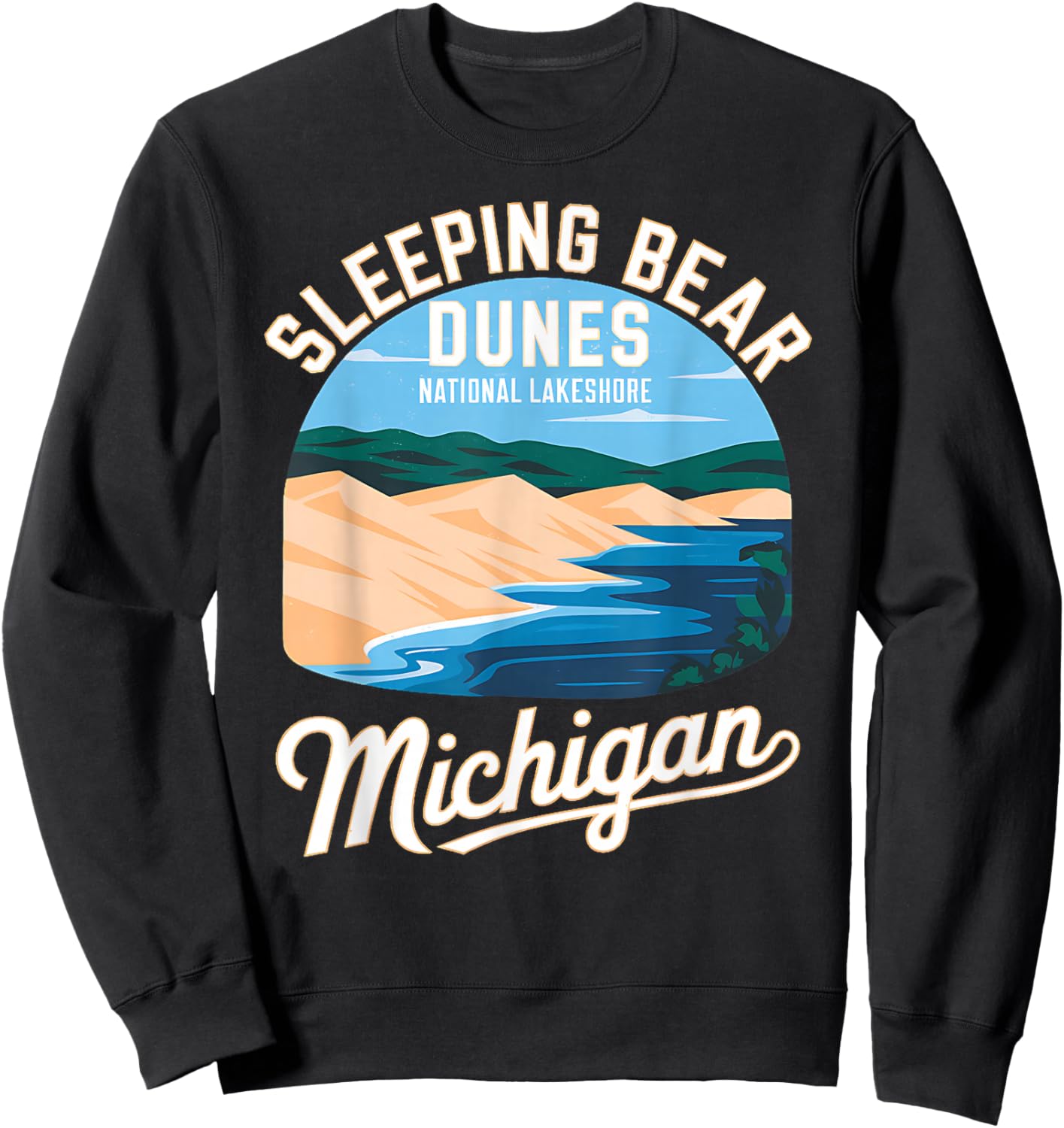Explore Sleeping Bear Dunes Michigan National Park Adventure Sweatshirt - Sweatshirt | Black