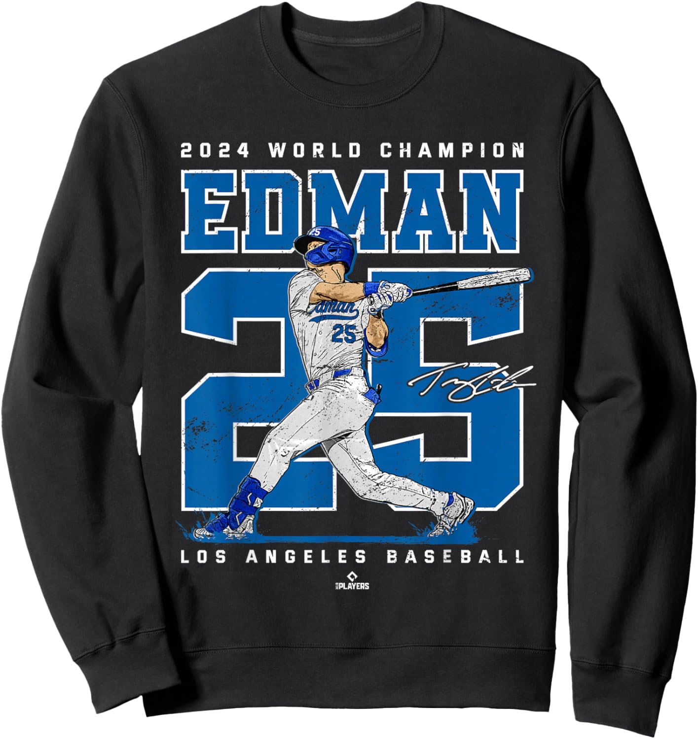 Player Number 2024 World Champion Tommy Edman MLBPA Sweatshirt - Sweatshirt | Black
