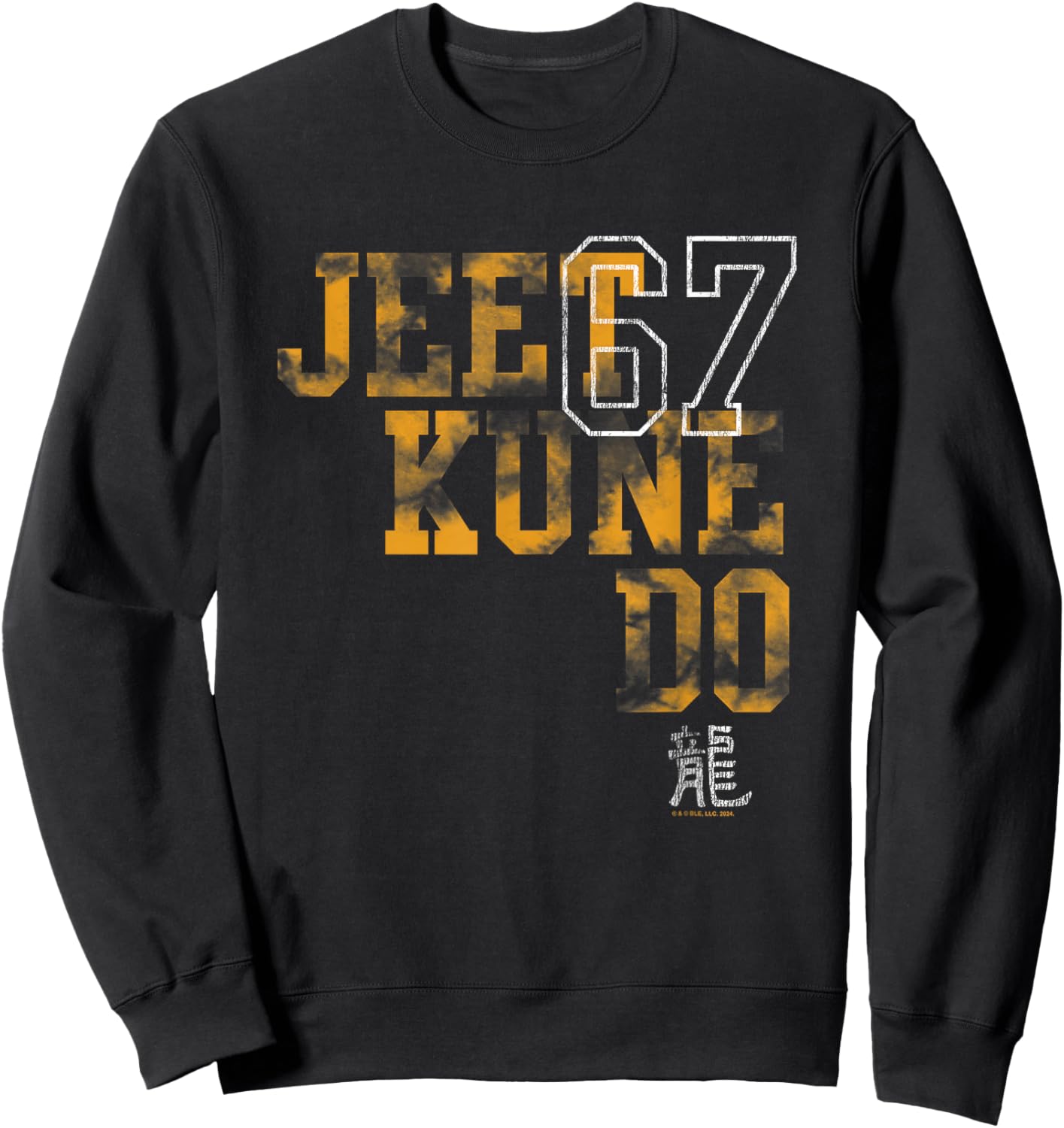 Bruce Lee Jeet Kune Do 67 Collegiate Distressed Sweatshirt - Sweatshirt | Black