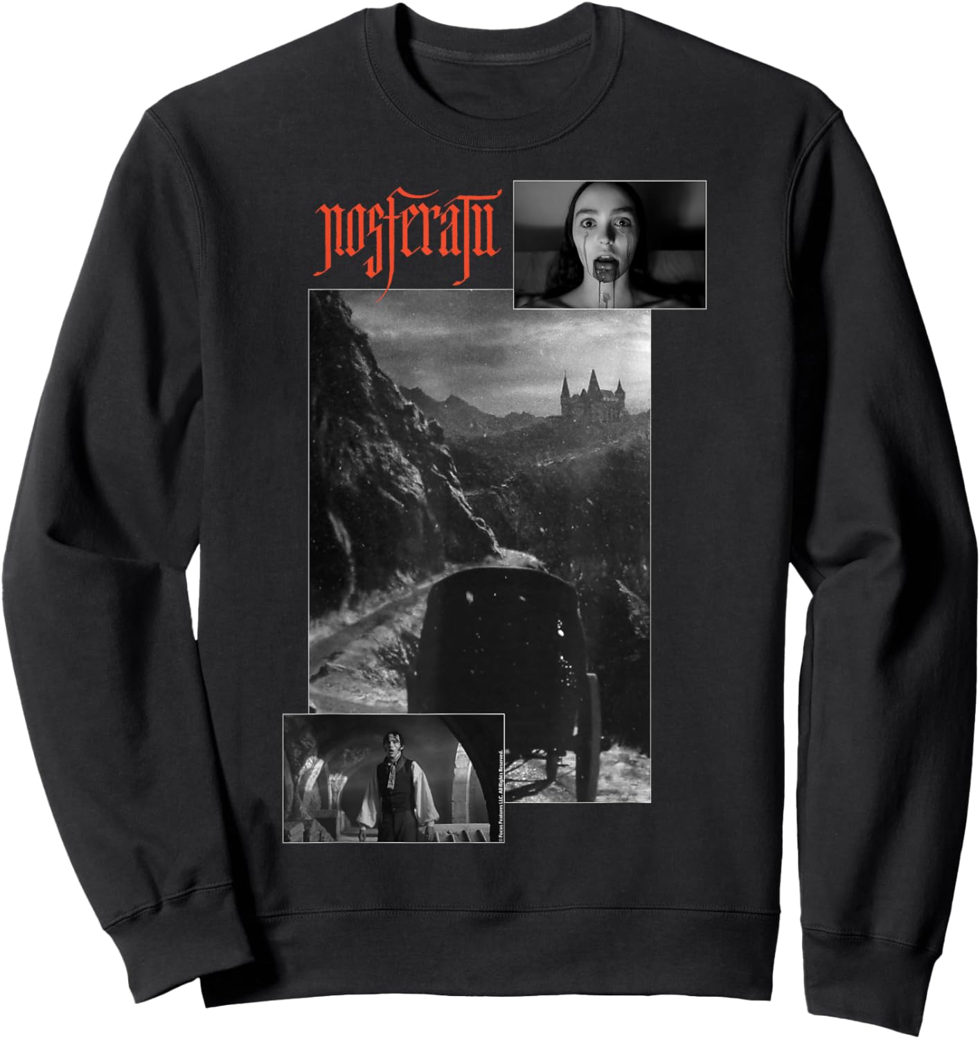 Nosferatu , Black, Small, Short Sleeve, Classic Fit, Horror Movie Graphic, Polyester Sweatshirt - Sweatshirt | Black