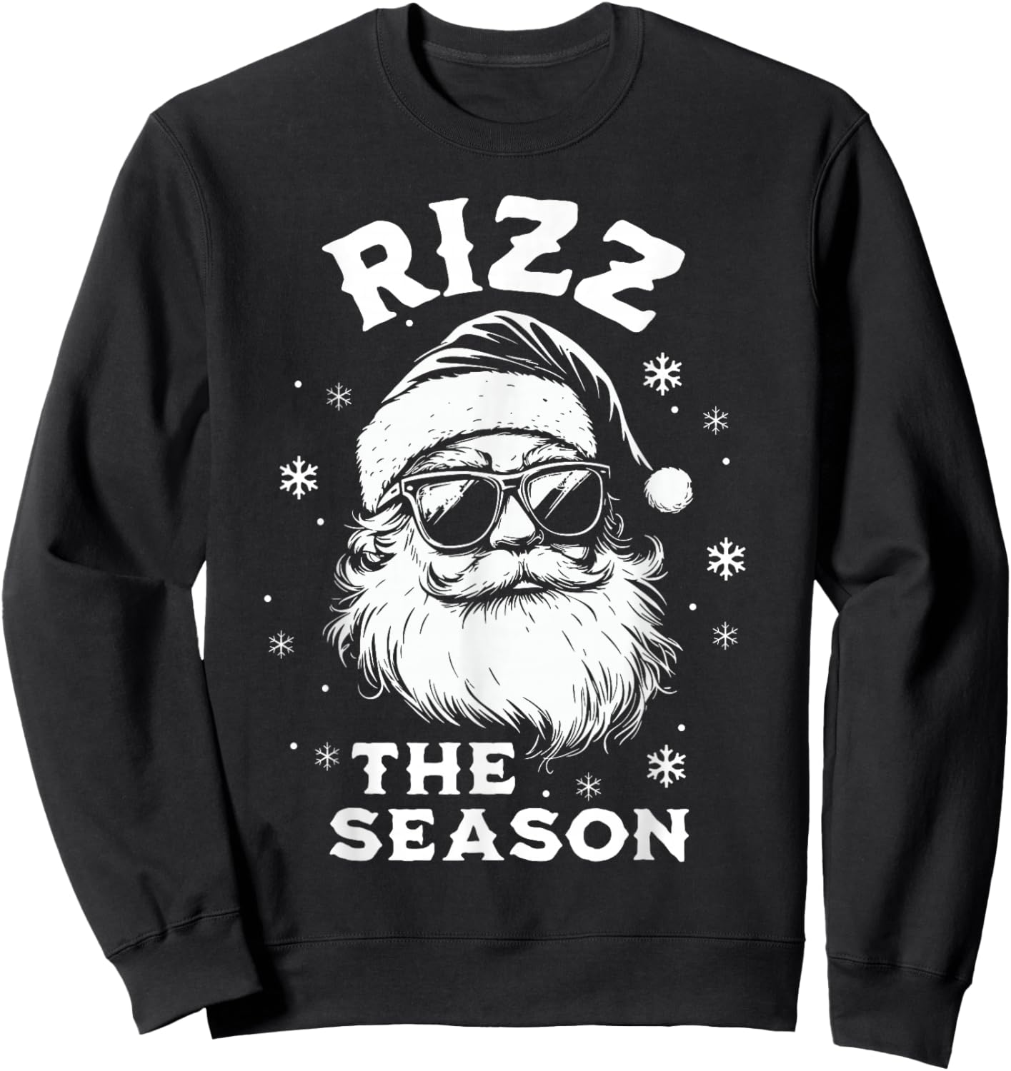 Rizz The Season Santa Claus Rizzmas Funny Boys Christmas Sweatshirt - Sweatshirt | Black