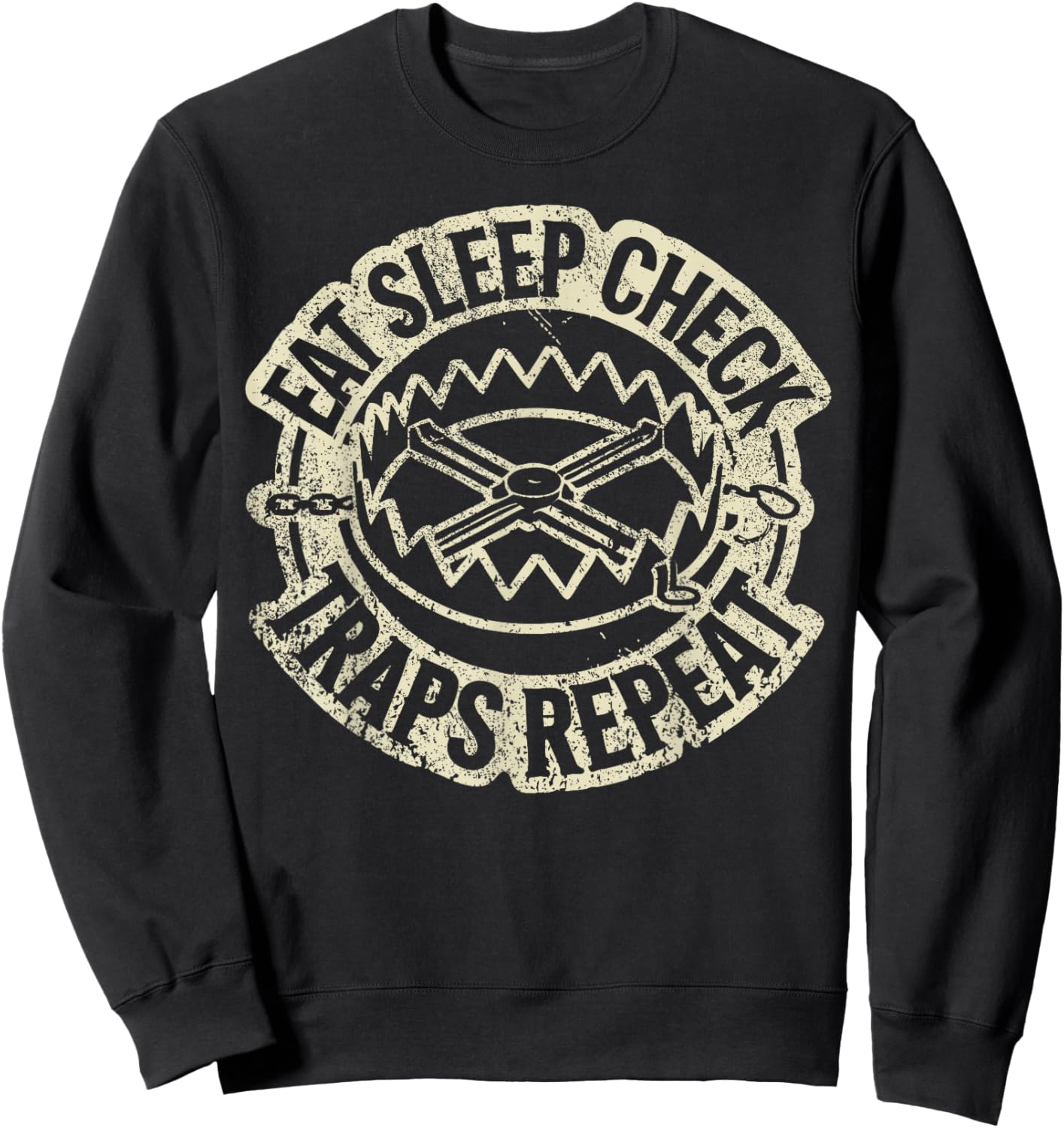 Trapping I Check Traps I Hunting Trapper Sweatshirt - Sweatshirt | Black
