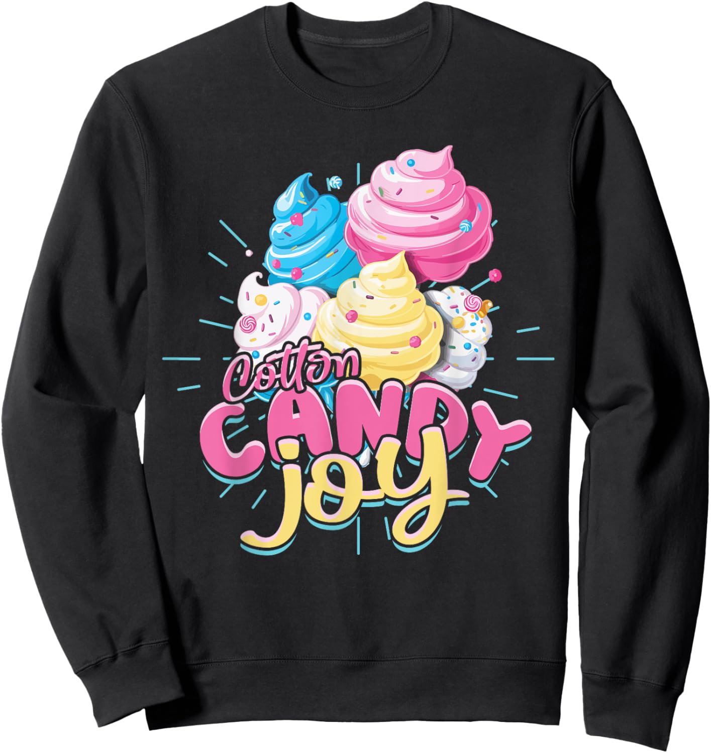 Candy Confectionery Cotton Candy Joy Sweatshirt - Sweatshirt | Black