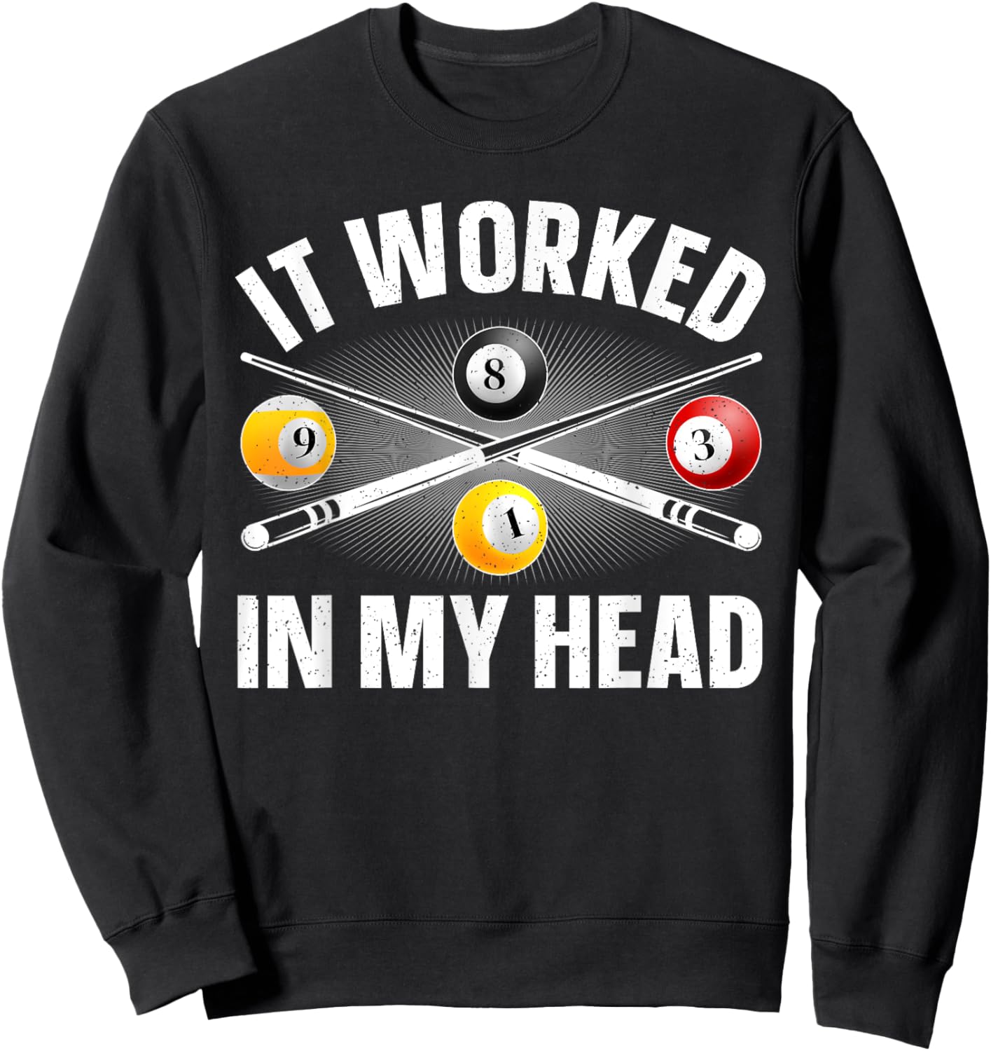 Funny Pool Design Women Billiards Lover Pool Player Sweatshirt - Sweatshirt | Black