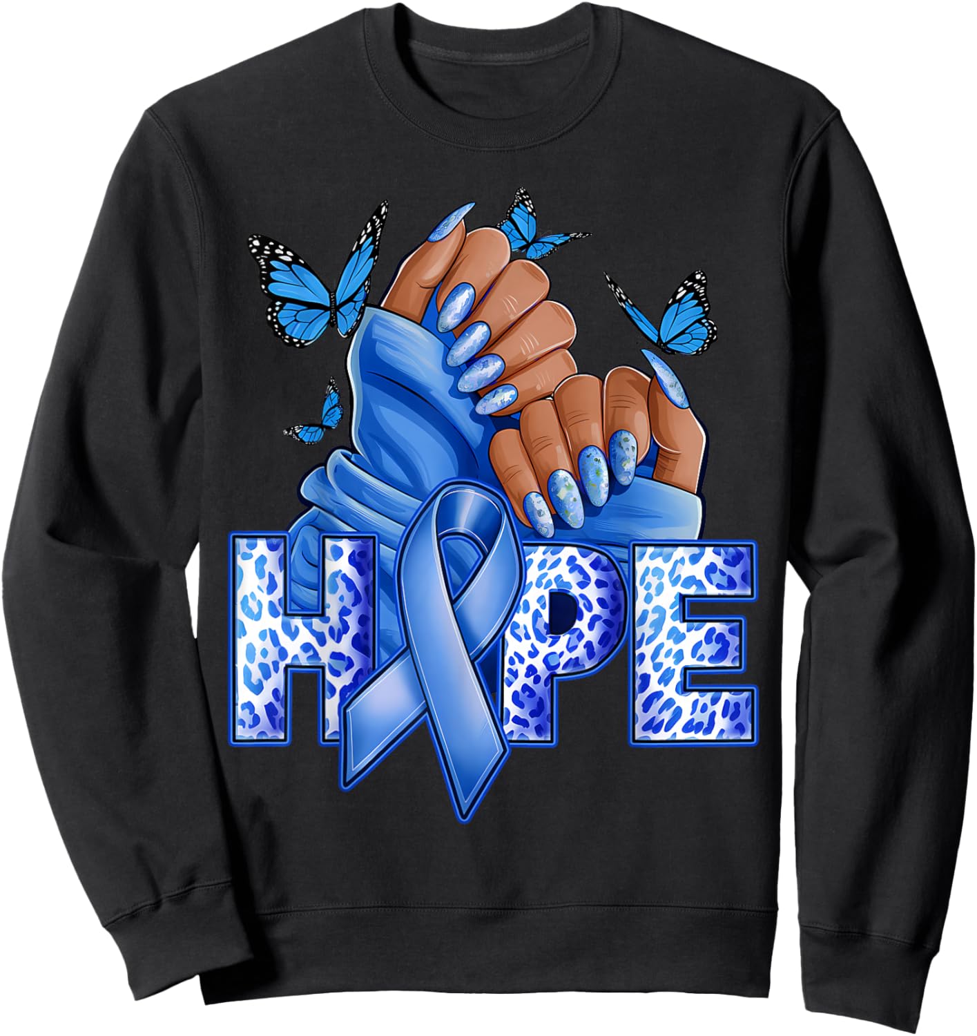 Hope Diabetes Type 1 Ribbon Type 2 Diabetes Awareness Women Sweatshirt - Sweatshirt | Black