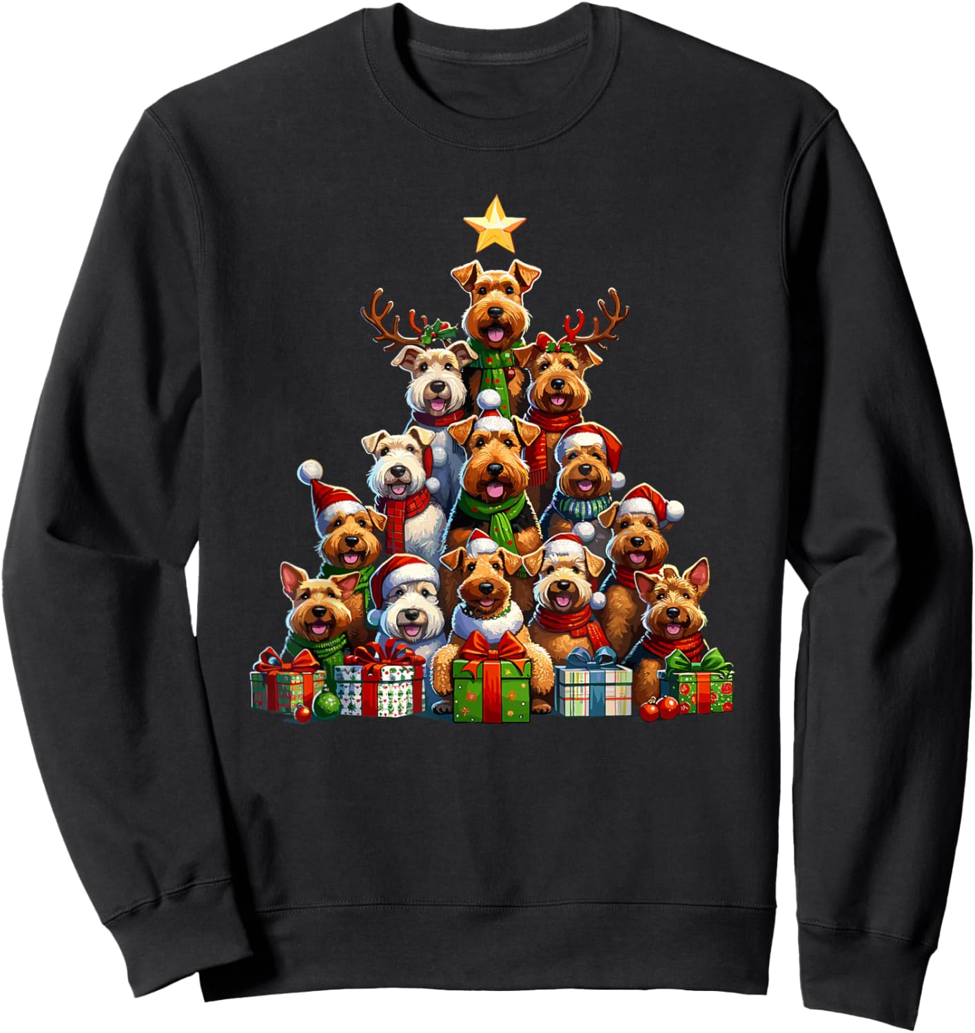 Christmas Tree Welsh Terrier Sweatshirt - Sweatshirt | Black