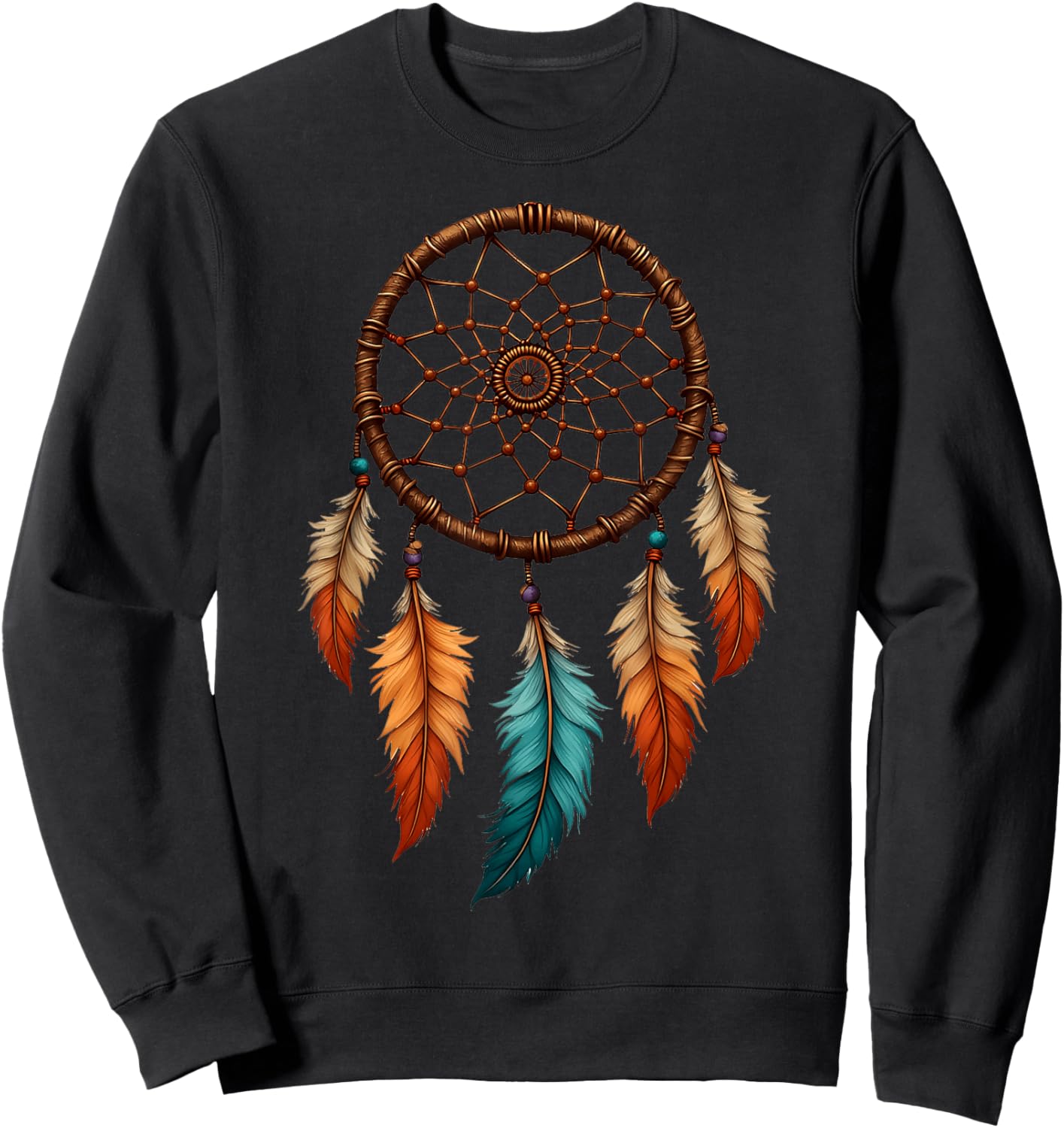 Vintage Dreamcatcher Native American Indian Boho Tribal Art Sweatshirt - Sweatshirt | Black