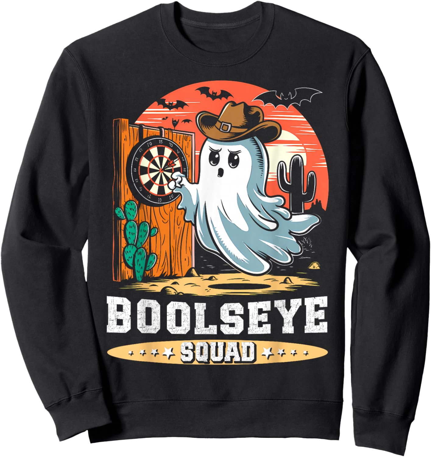 Boolseye Squad Halloween Darts Ghost Bullseye Player Darts Sweatshirt - Sweatshirt | Black