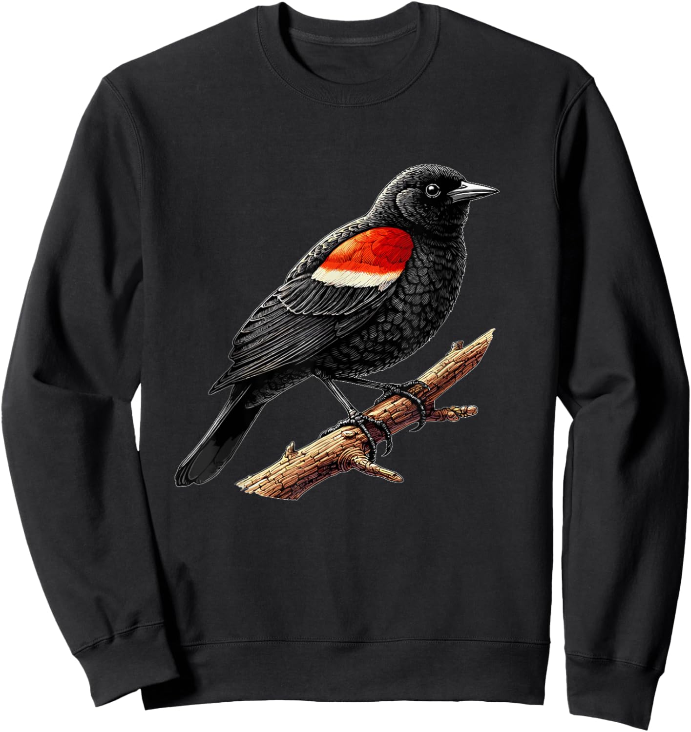Red-Winged Black Bird, Birdwatching, Red Winged Blackbird Sweatshirt - Sweatshirt | Black