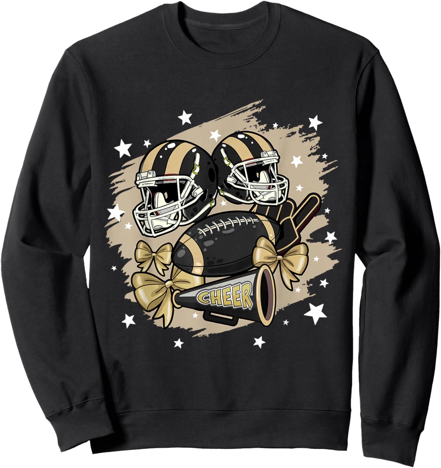 Football Cheer Mom Sister Black Coquette Bow Game Day Women Sweatshirt - Sweatshirt | Black