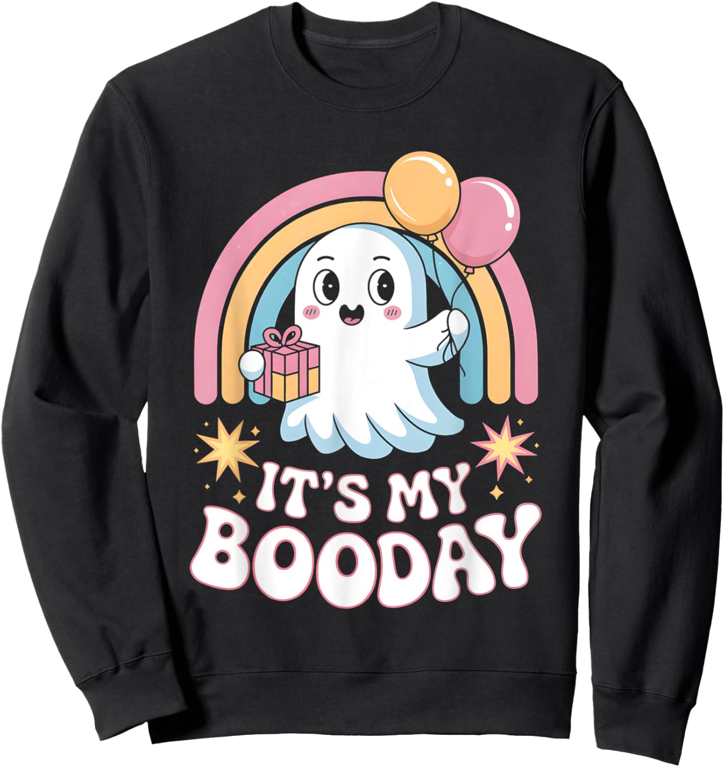 It's My Booday Halloween Ghost Costume For Kids Toddlers Sweatshirt - Sweatshirt | Black