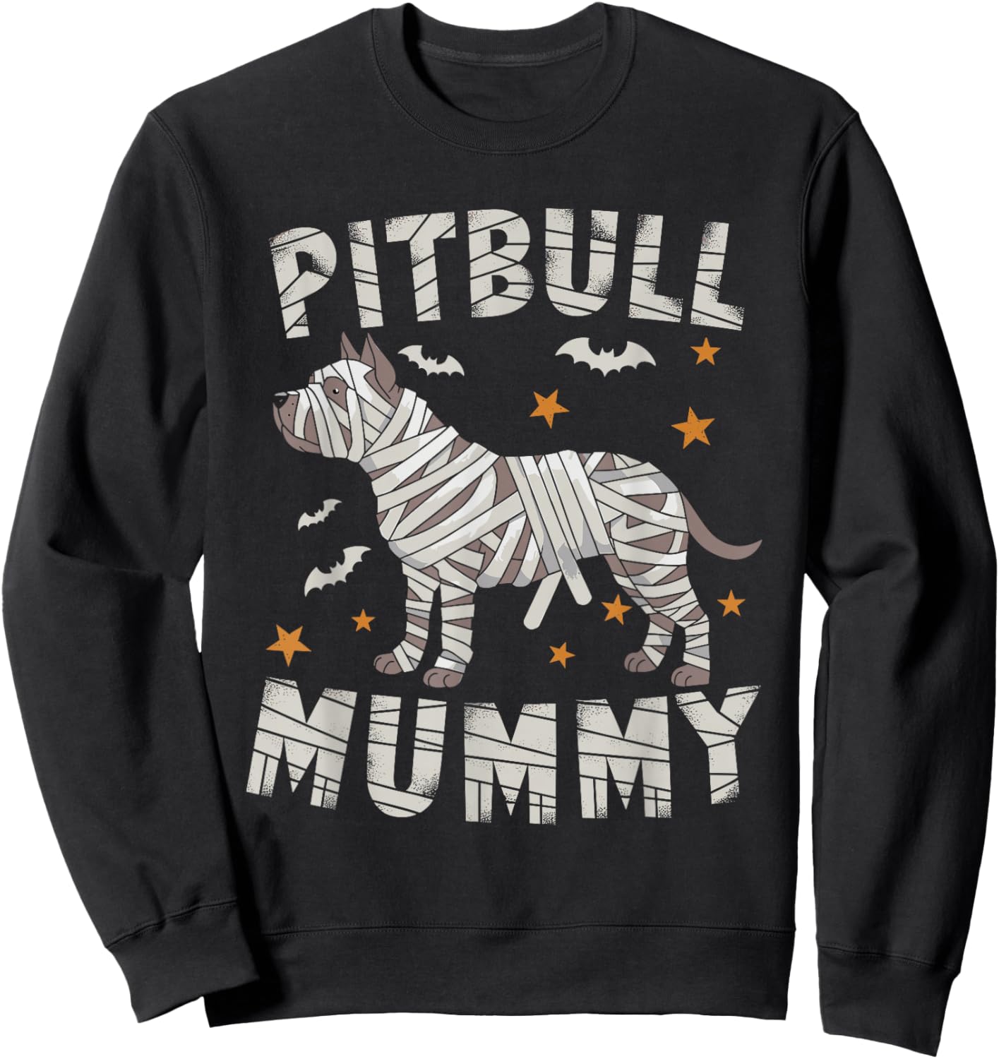 Halloween Costume Pitbull Lover Mummy Dog Owner Sweatshirt - Sweatshirt | Black
