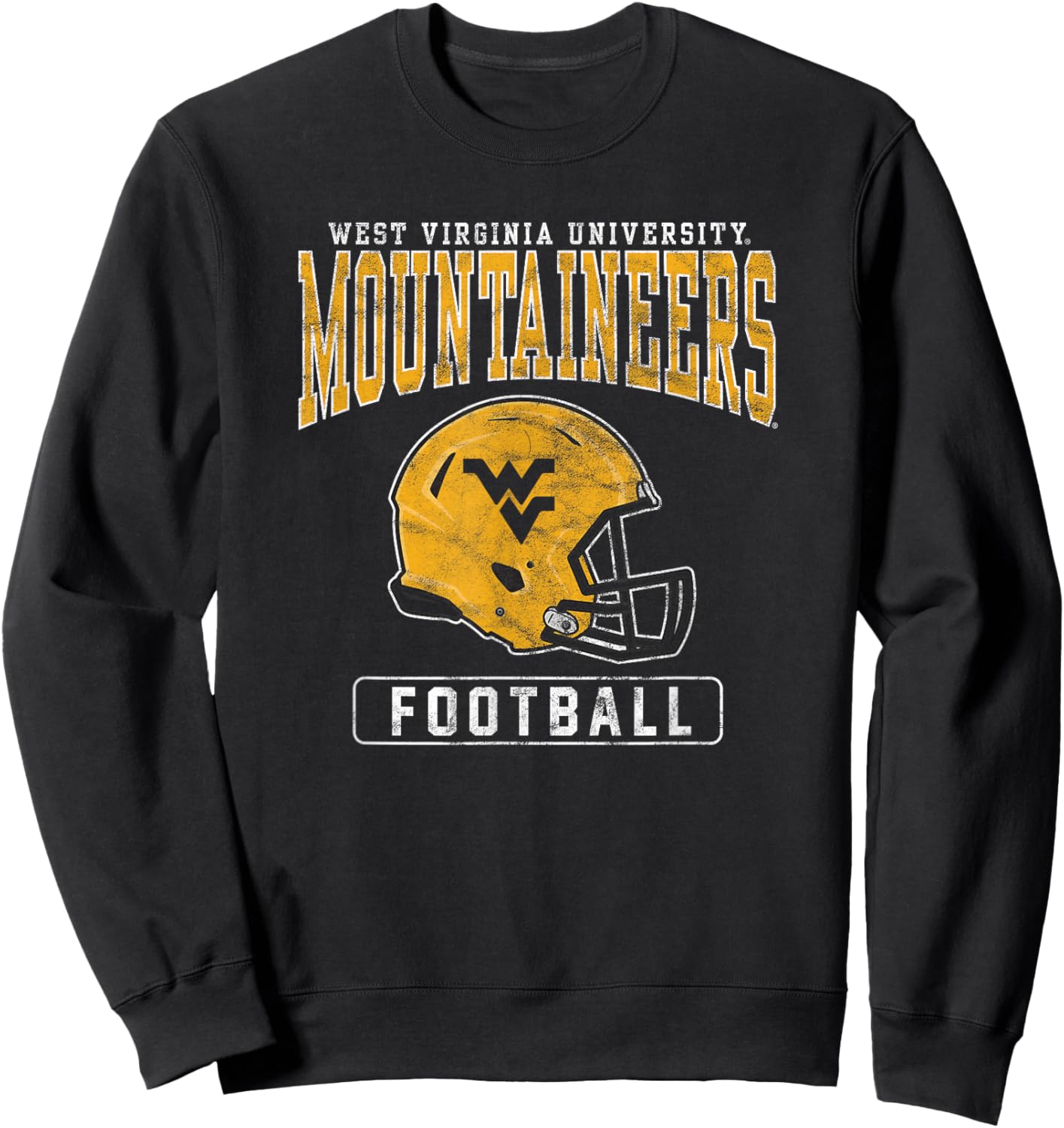 West Virginia University Mountaineers Football Helmet Sweatshirt - Sweatshirt | Black