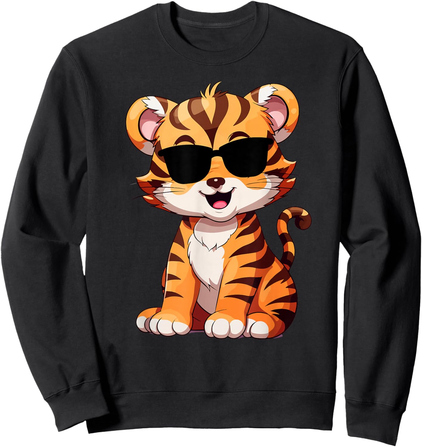Tiger Spirit Tiger cub Face Wild Animal Colorful 80s Sweatshirt - Sweatshirt | Black