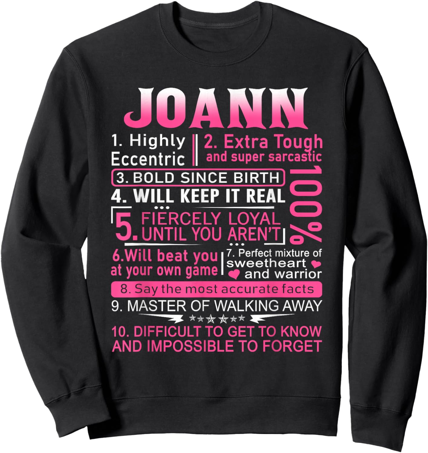 Joann Name Shirt Personalized Joann First Name Sweatshirt - Sweatshirt | Black