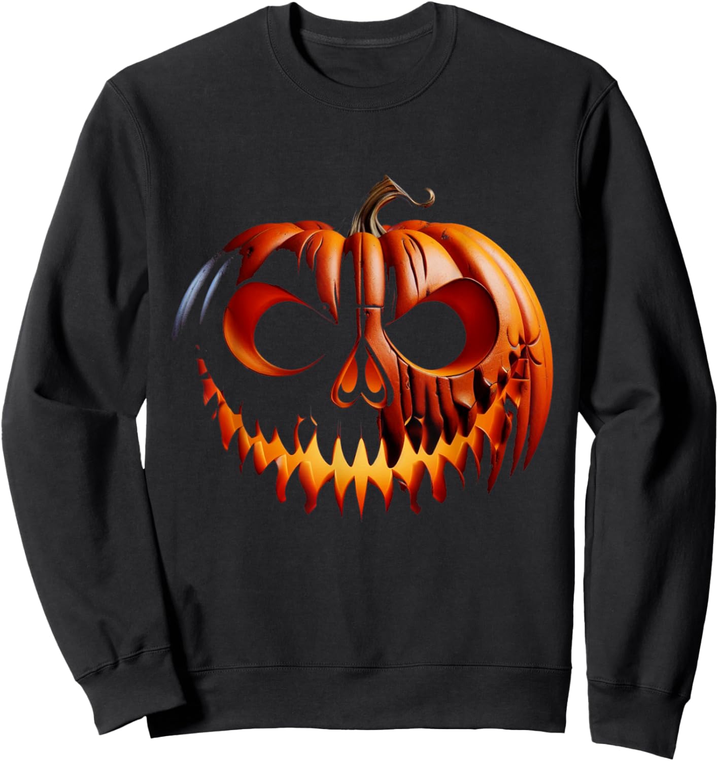 Spooky Pumpkin Face Monster Halloween Costume Sweatshirt - Sweatshirt | Black