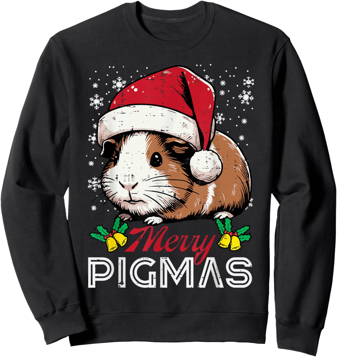Christmas Guinea Pig Merry Pigmas Xmas Boys Kids Women Men Sweatshirt - Sweatshirt | Black
