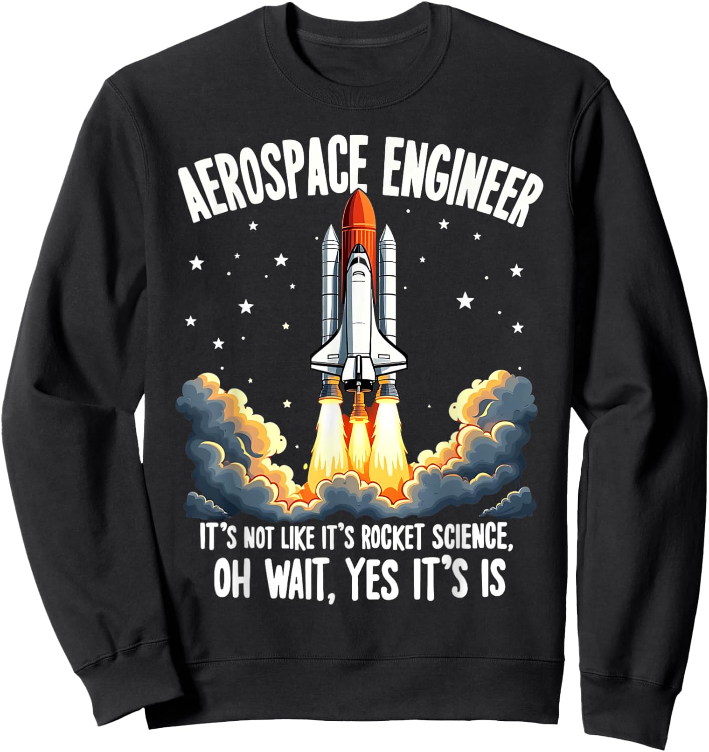 Cool Aerospace Engineer Women Rocket Scientist Space Sweatshirt - Sweatshirt | Black
