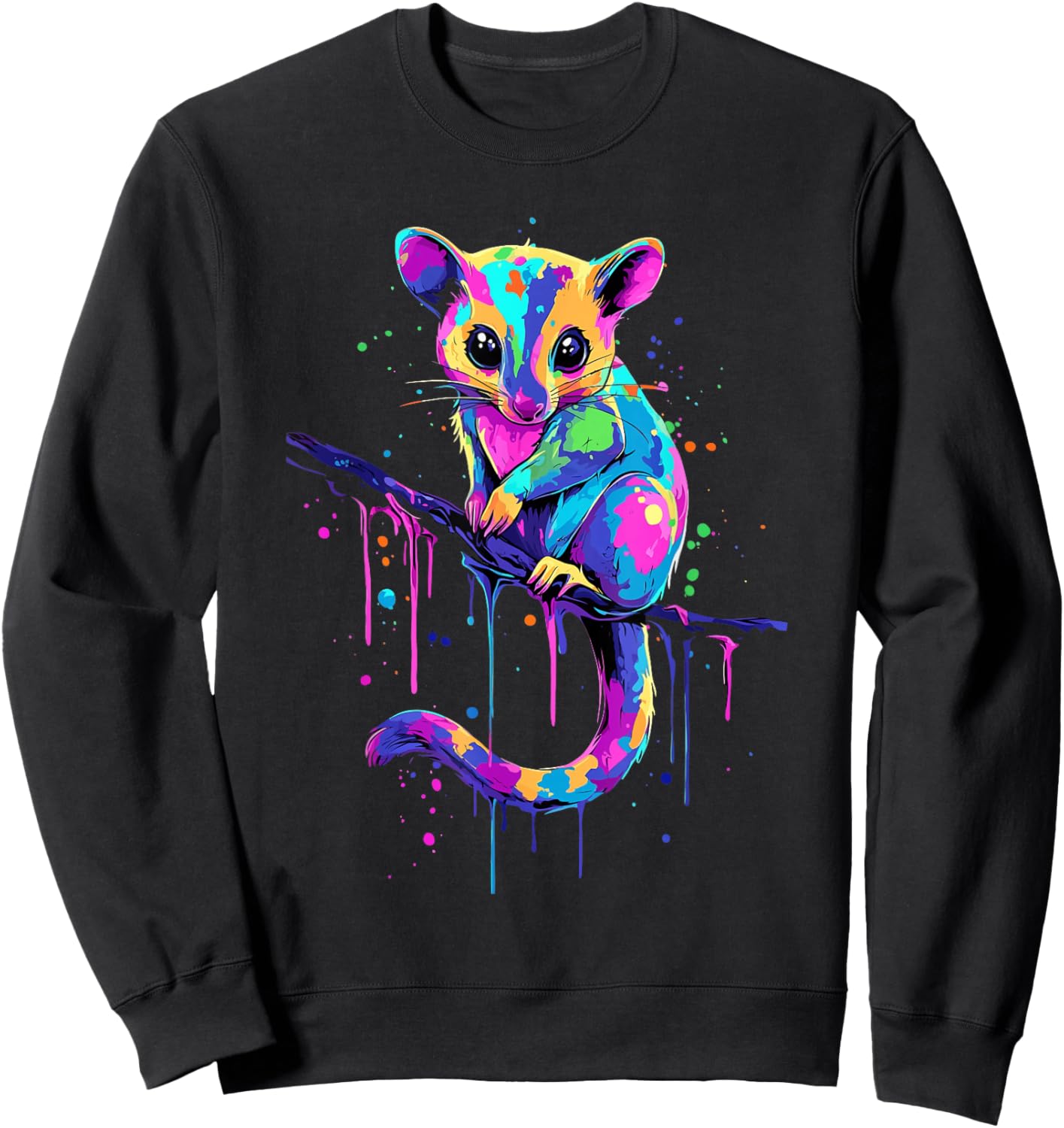 Sugar Glider Lovers Colorful Splash Art Sugar Glider Sweatshirt - Sweatshirt | Black