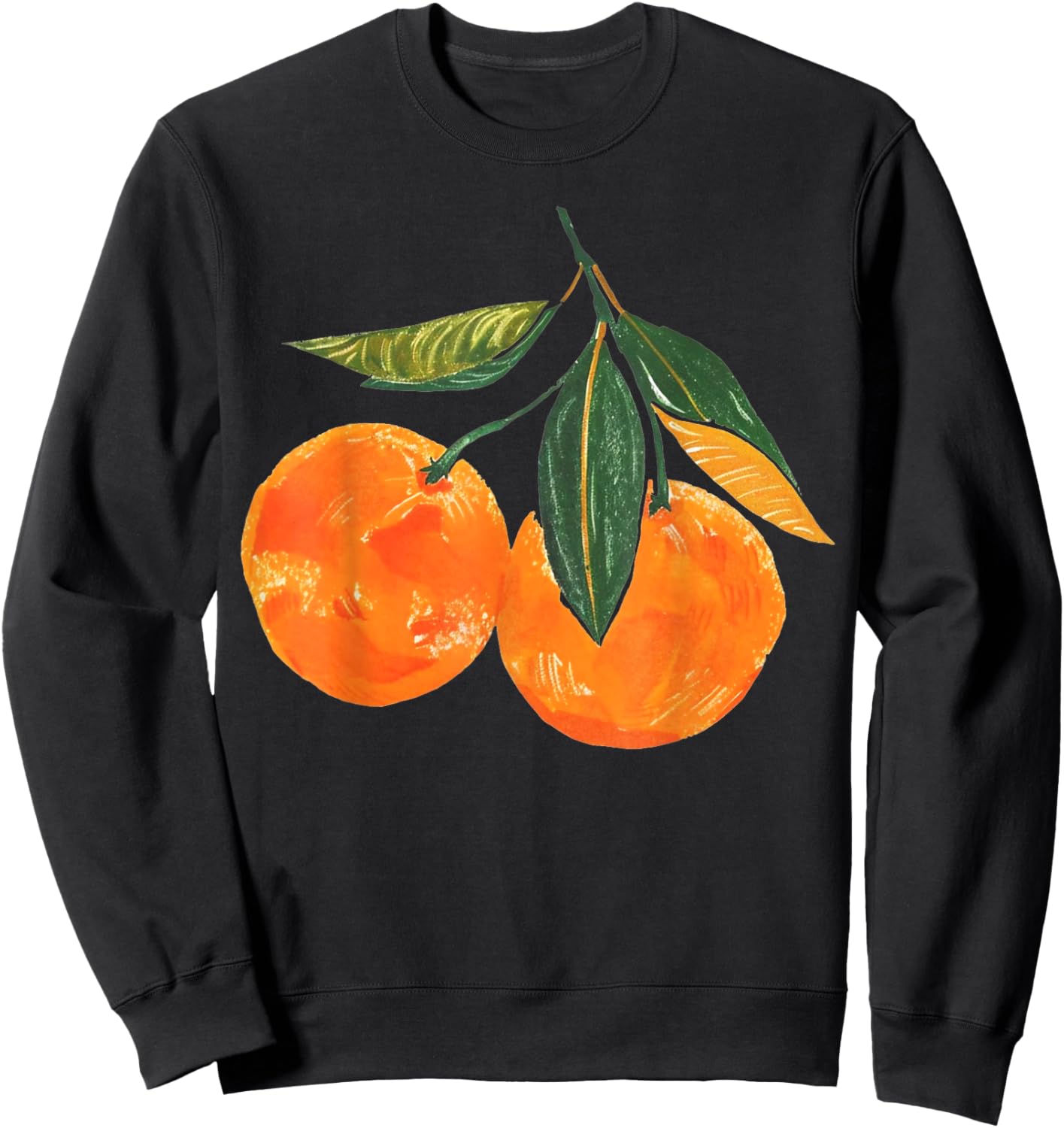 Vintage Graphic Fruit Orange Aesthetic Boho Juicy Men Women Sweatshirt - Sweatshirt | Black