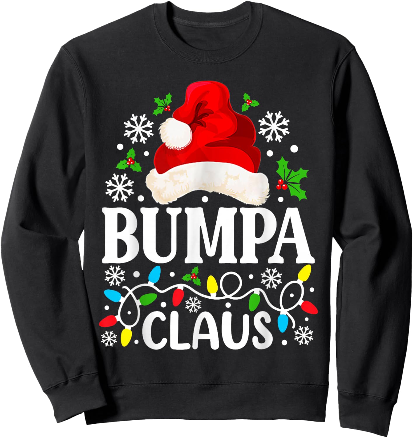 Bumpa Claus Funny Christmas Family Matching Grandpa Sweatshirt - Sweatshirt | Black