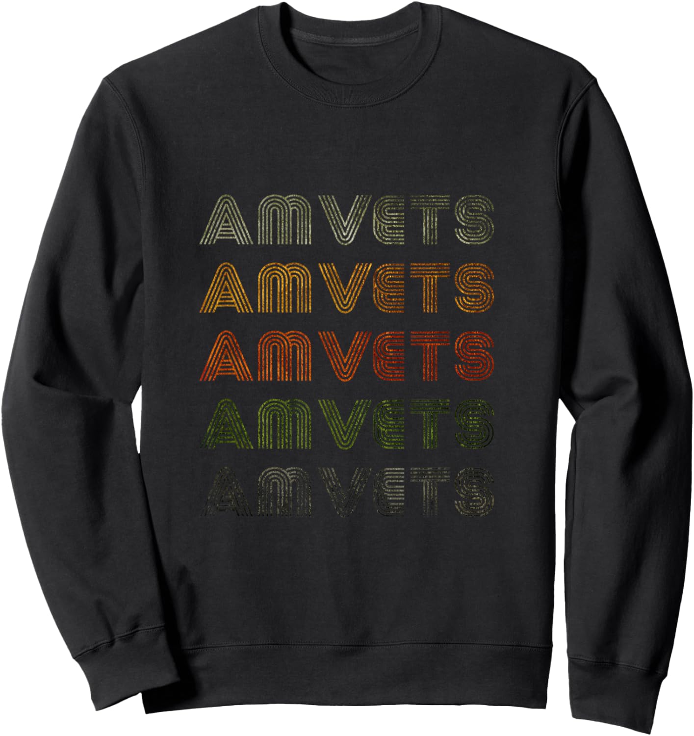 Love Heart Amvets Grunge Vintage Style Black Amvets Sweatshirt - Sweatshirt | Black