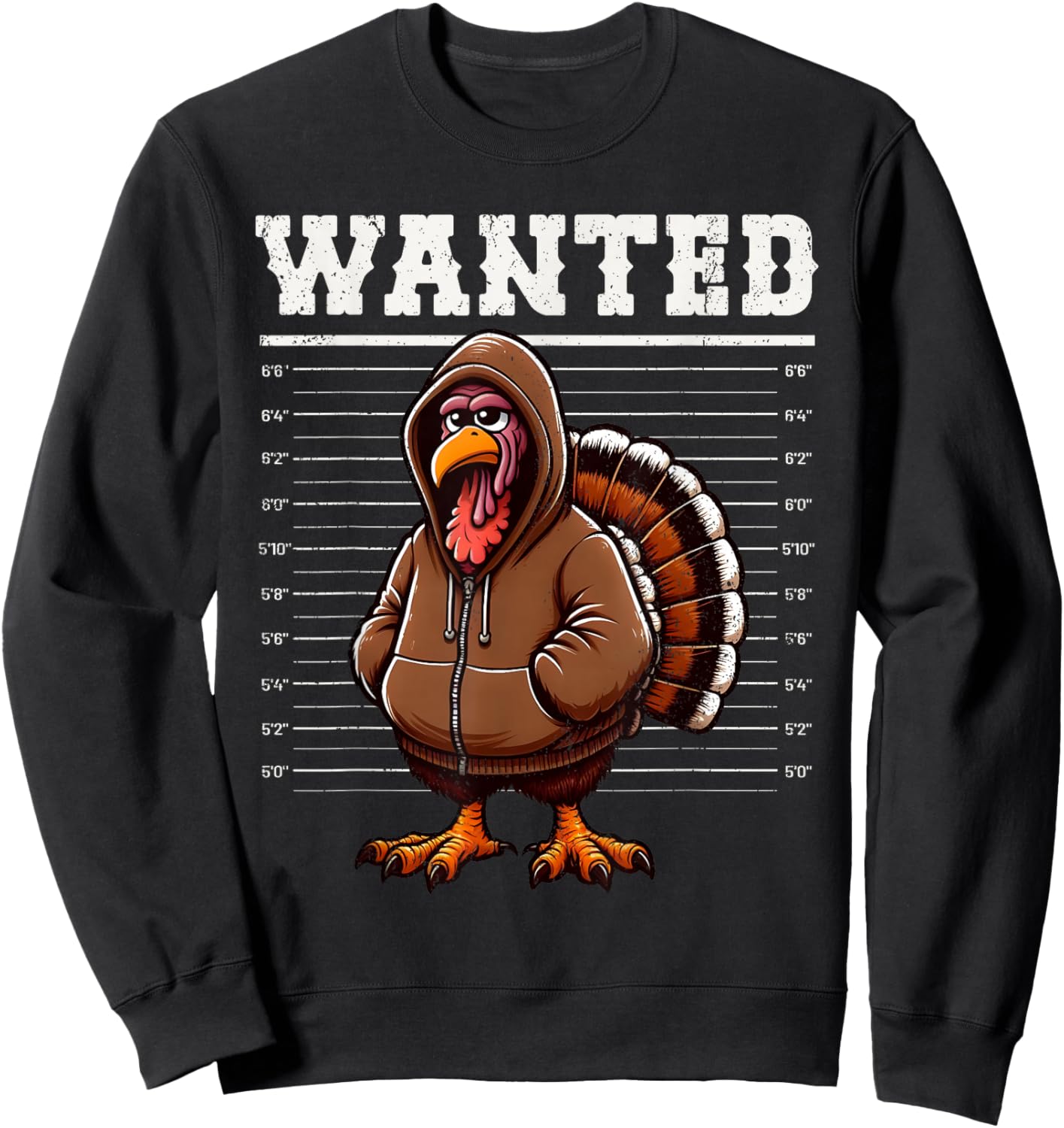 Wanted Turkey Hunting Funny Thanksgiving Men's Women's Sweatshirt - Sweatshirt | Black
