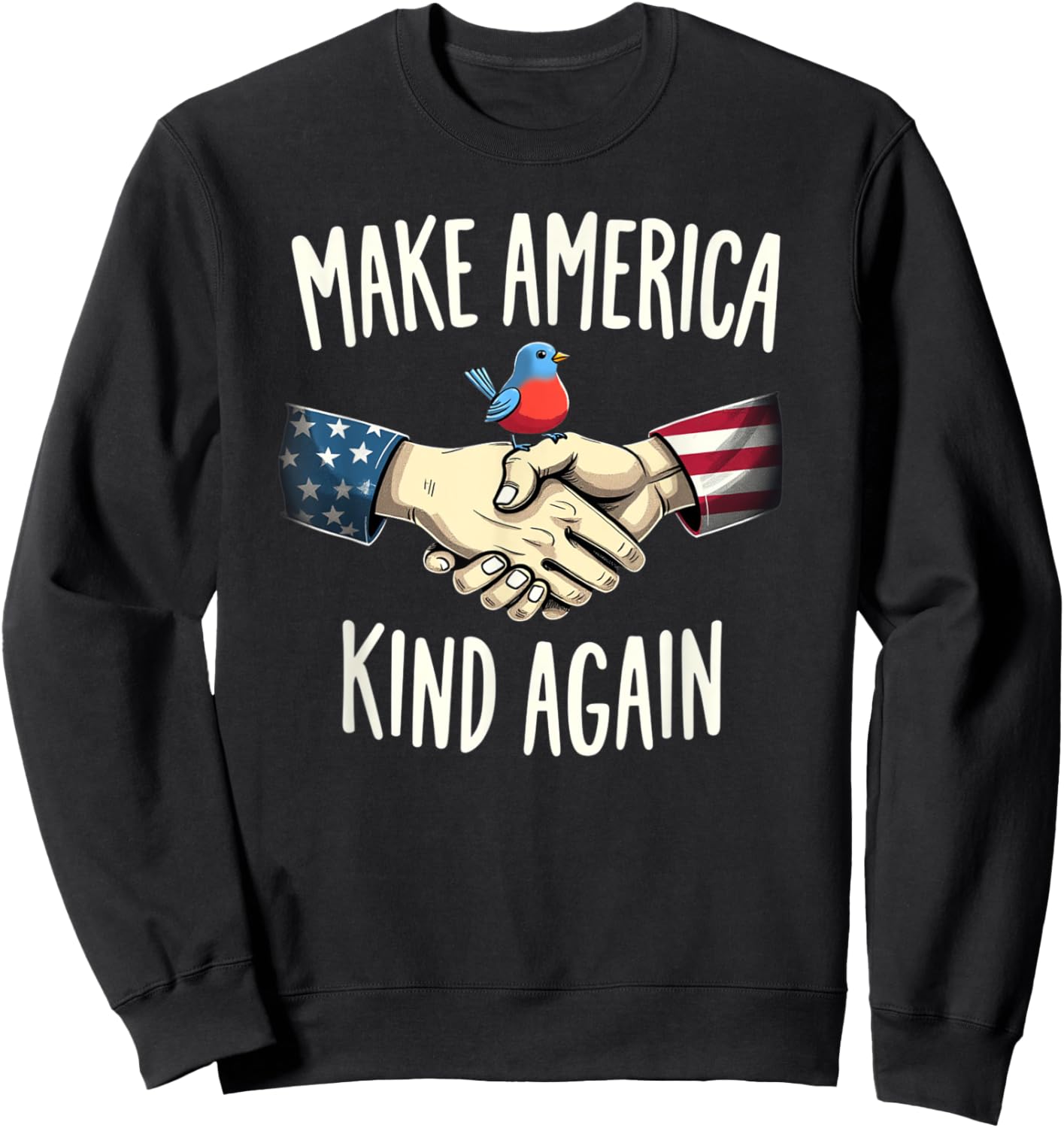 Make America Kind Again Patriotic American Peace Sweatshirt - Sweatshirt | Black