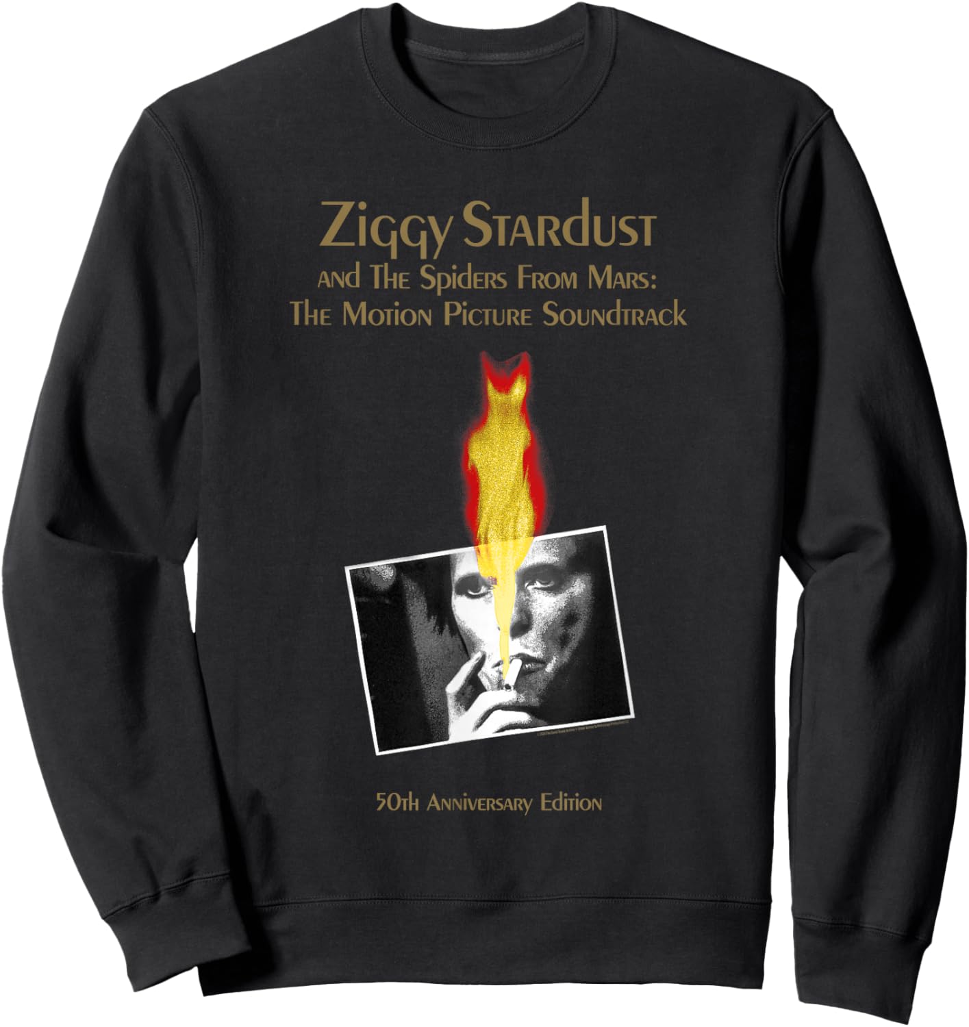 David Bowie Ziggy Stardust Motion Picture 50th Anniversary Sweatshirt - Sweatshirt | Black