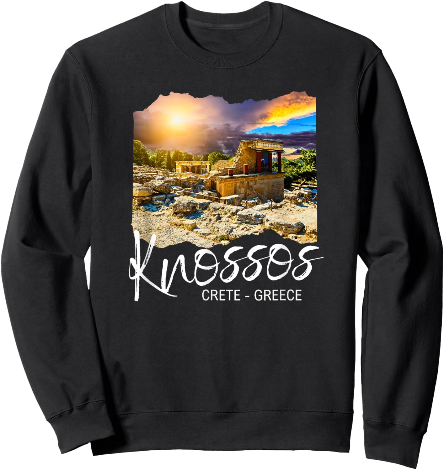 Knossos Crete / Knossos Greece Sweatshirt - Sweatshirt | Black